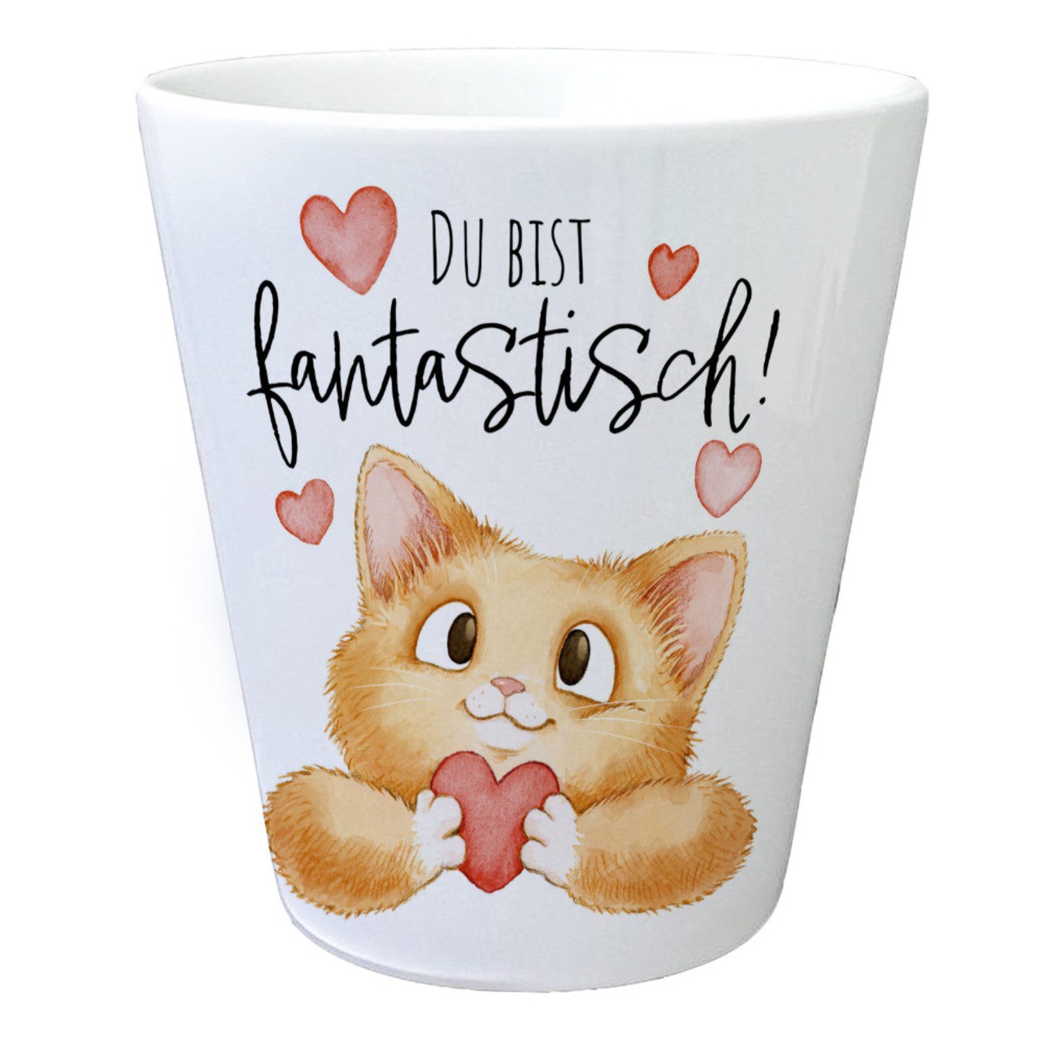 speecheese Blumentopf Katze Blumentopf mit Spruch Du bist fantastisch