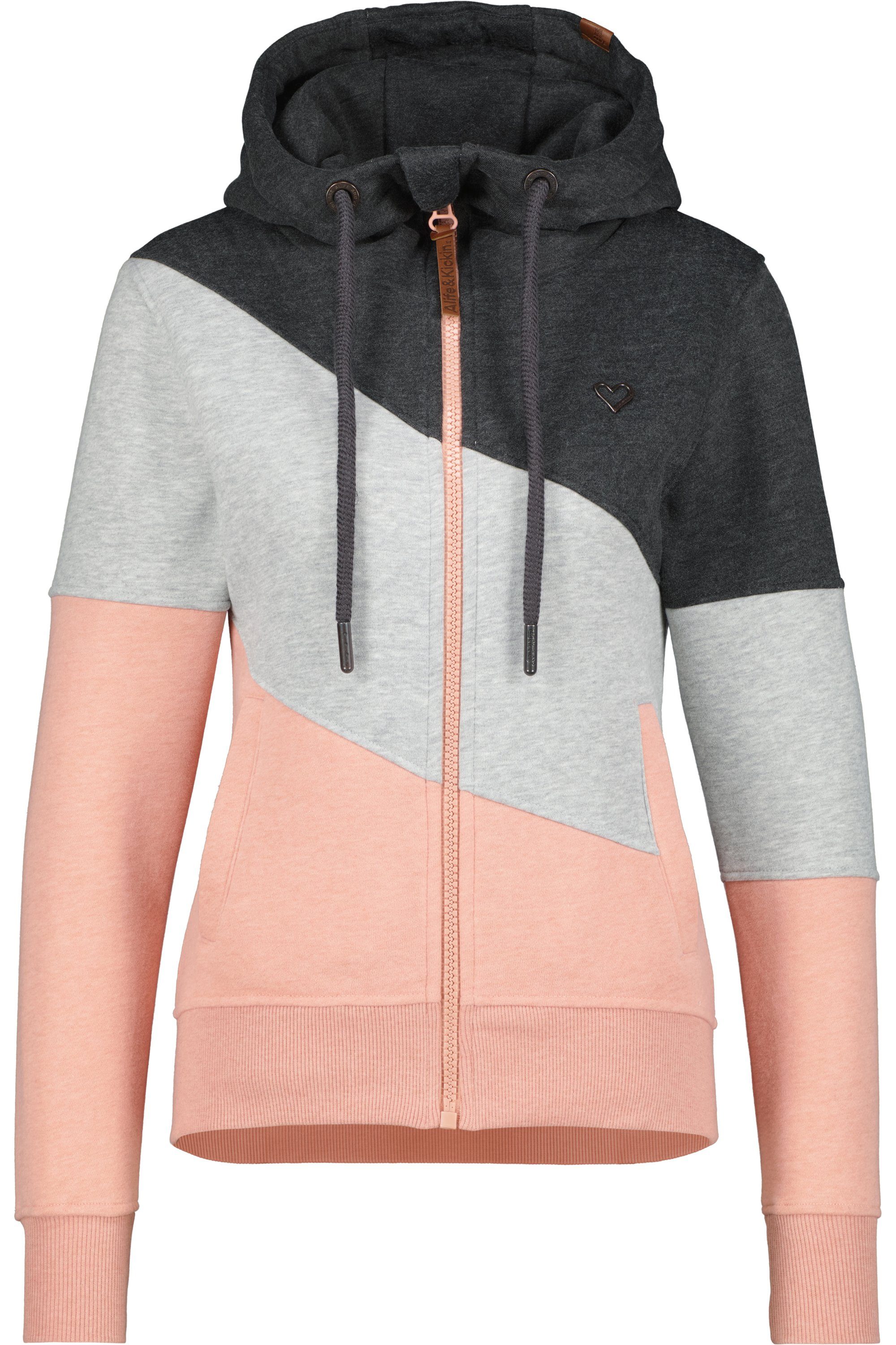 Alife & Kickin A Sweatjacket Kapuzensweatjacke Damen Kapuzensweatjacke, SteffiAK mahagonium Sweatjacke melange