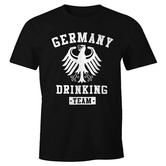 MoonWorks Print-Shirt Deutschland Herren T-Shirt Germany Drinking Team Bier Adler Fun-Shirt Moonworks® mit Print