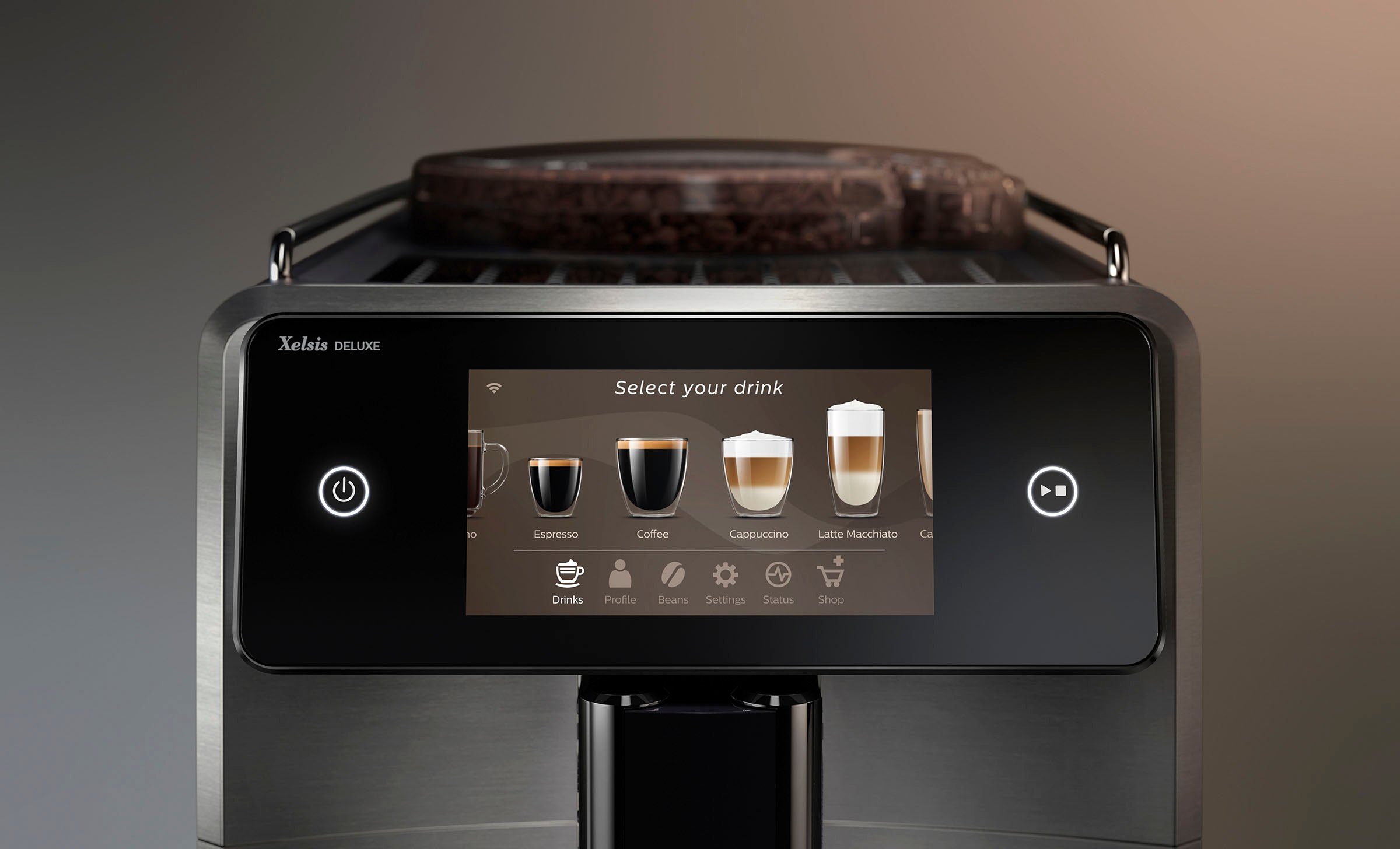 Saeco Kaffeevollautomat Xelsis Deluxe SM8785/00, Kaffeespezialitäten, und 8 22 Touchscreen mit für Benutzerprofilen 5"