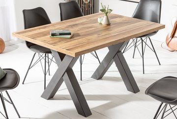 riess-ambiente Esstisch MONTREAL 140cm natur / schwarz (Einzelartikel, 1-St), Eiche-Holz-Design · X-Gestell · bis 6 Personen · Industrial