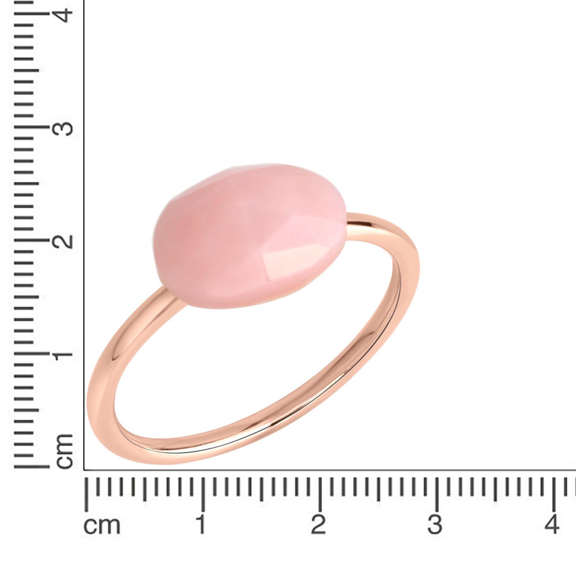 Jamelli Fingerring Silber 925 rosé-vergoldet mit einem pinken Opal 10x7mm günstig online kaufen