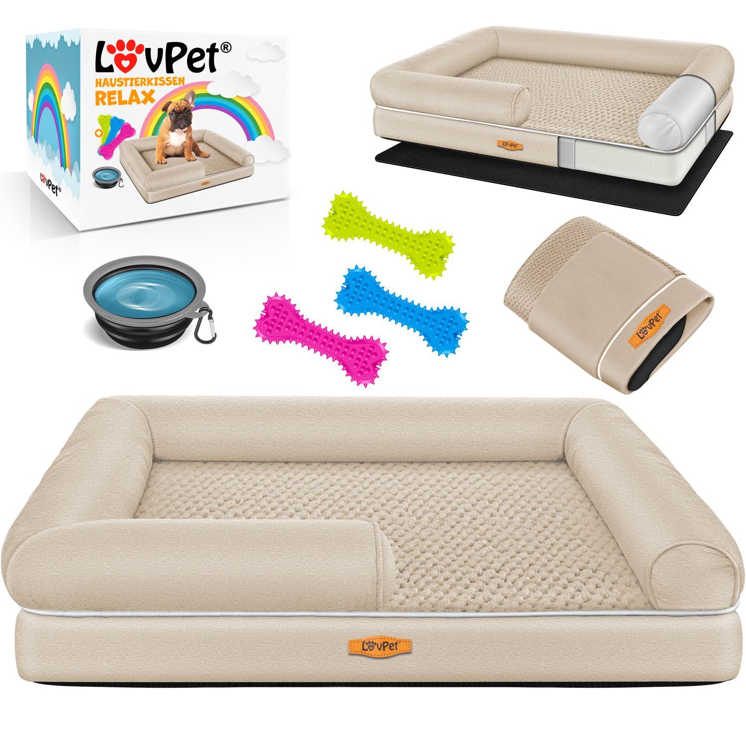 Lovpet Tierbett, Orthopädisches Hundebett Hundekissen Hundekorb günstig online kaufen
