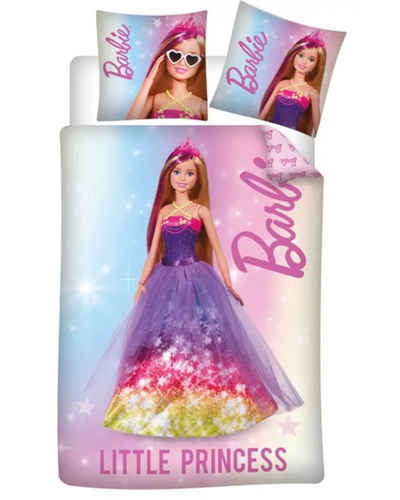 Kinderbettwäsche Kleine Prinzessin Bettwäsche Set Rosa Kinder Wendebettwäsche 100x135cm, Barbie