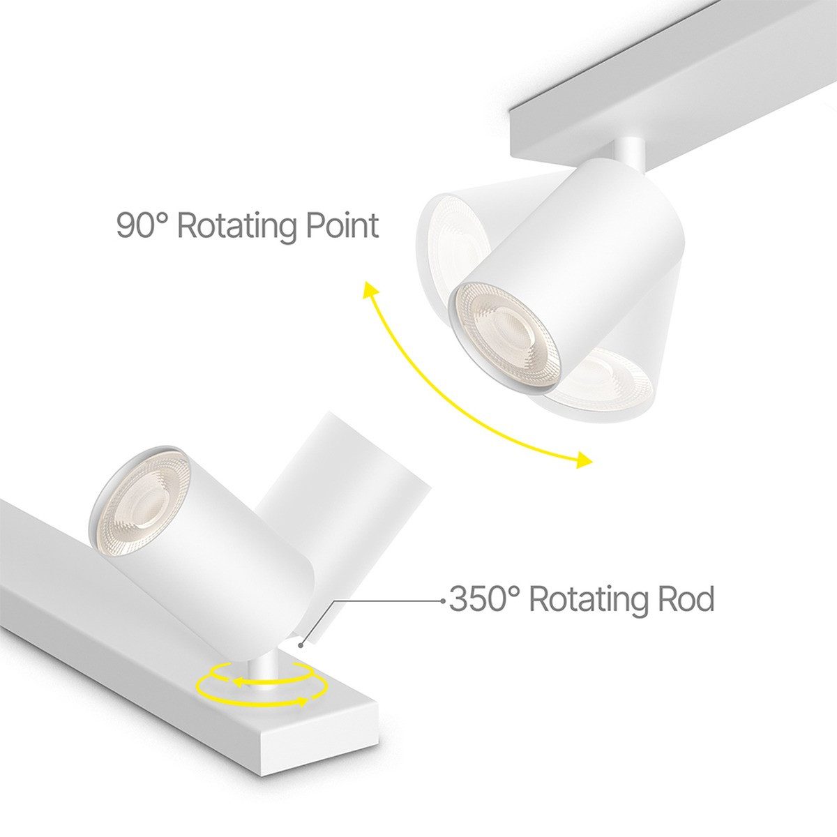 Braytron LED Deckenleuchte Spotleuchte Rund oder Eckig 1-4 Flammig GU10 Fassung Weiß Schwarz Gold, ohne Leuchtmittel, Deckenlampe GU10, Schwenkbare Spots, 1-4 Flammig