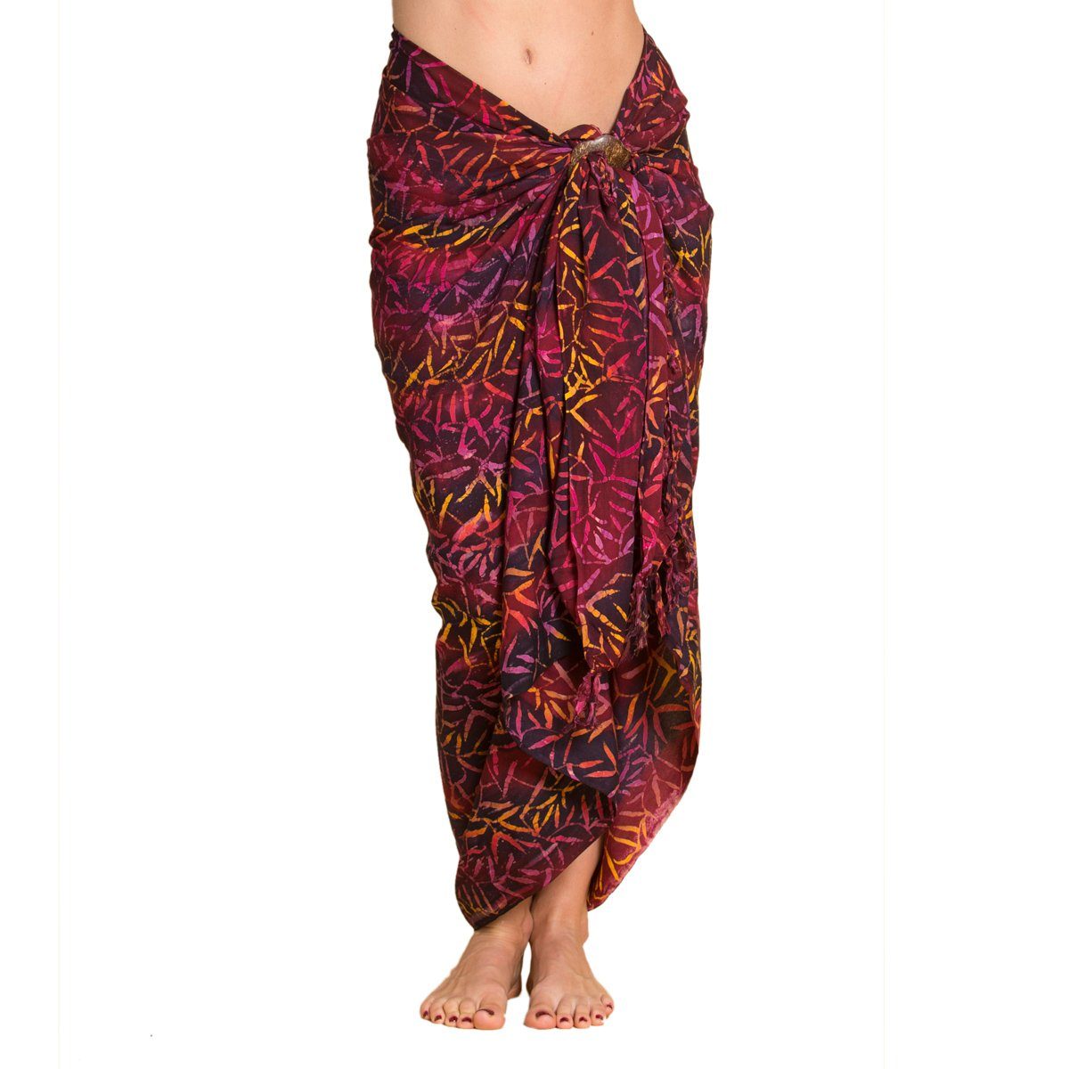 Viskose Jahreszeit aus wunderbar für PANASIAM jede Schultertuch, Wickelkleid Wachsbatik B008 ob Strandtuch Schal Purpleton als oder egal weicher Sarong Halstuch