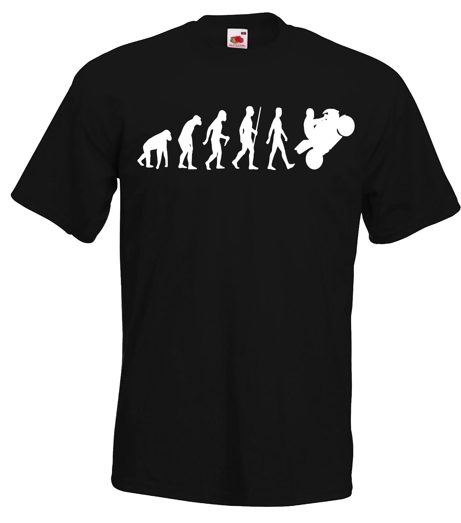 Evolution Frontprint modischen mit Schwarz Herren T-Shirt Motorrad T-Shirt Youth Designz