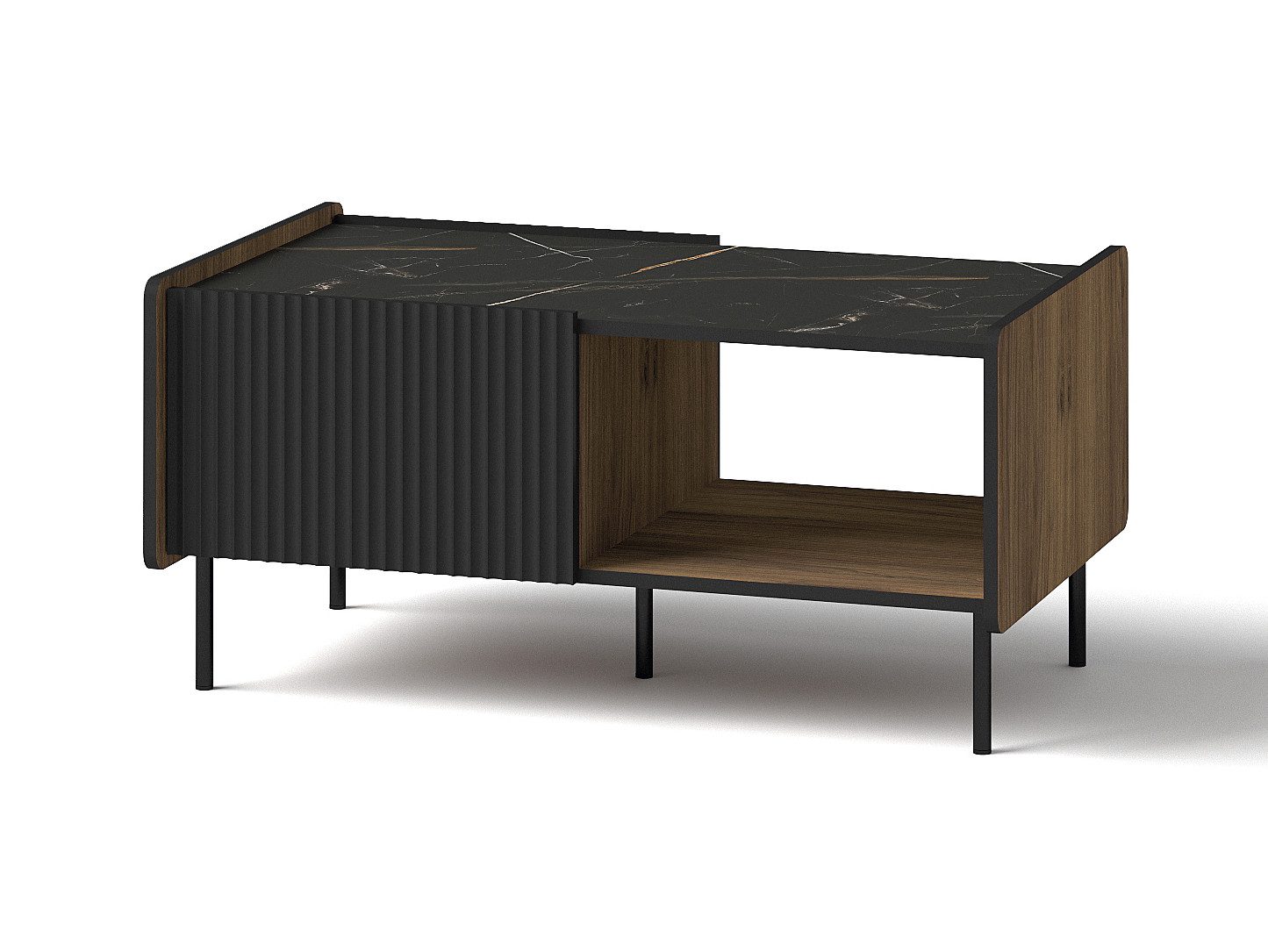 Beautysofa Couchtisch PIANO mit 2 Türen & 3 Einlegeböden (funktional & platzsparend, im modernen Stil), Breite: 99 cm