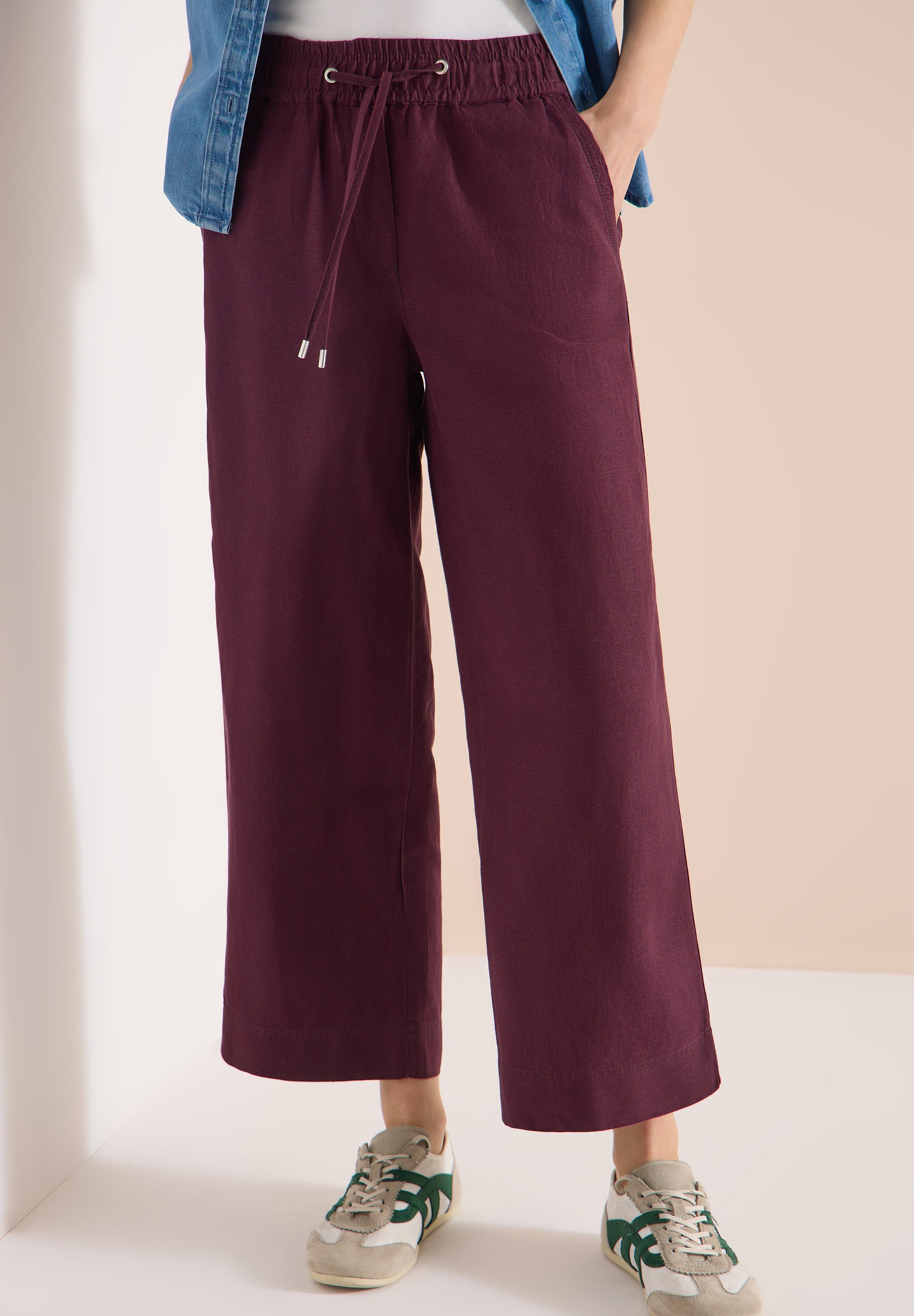 CECIL Stoffhose Style Neele mit Gummizug und aus Leinen-Viskose-Mix