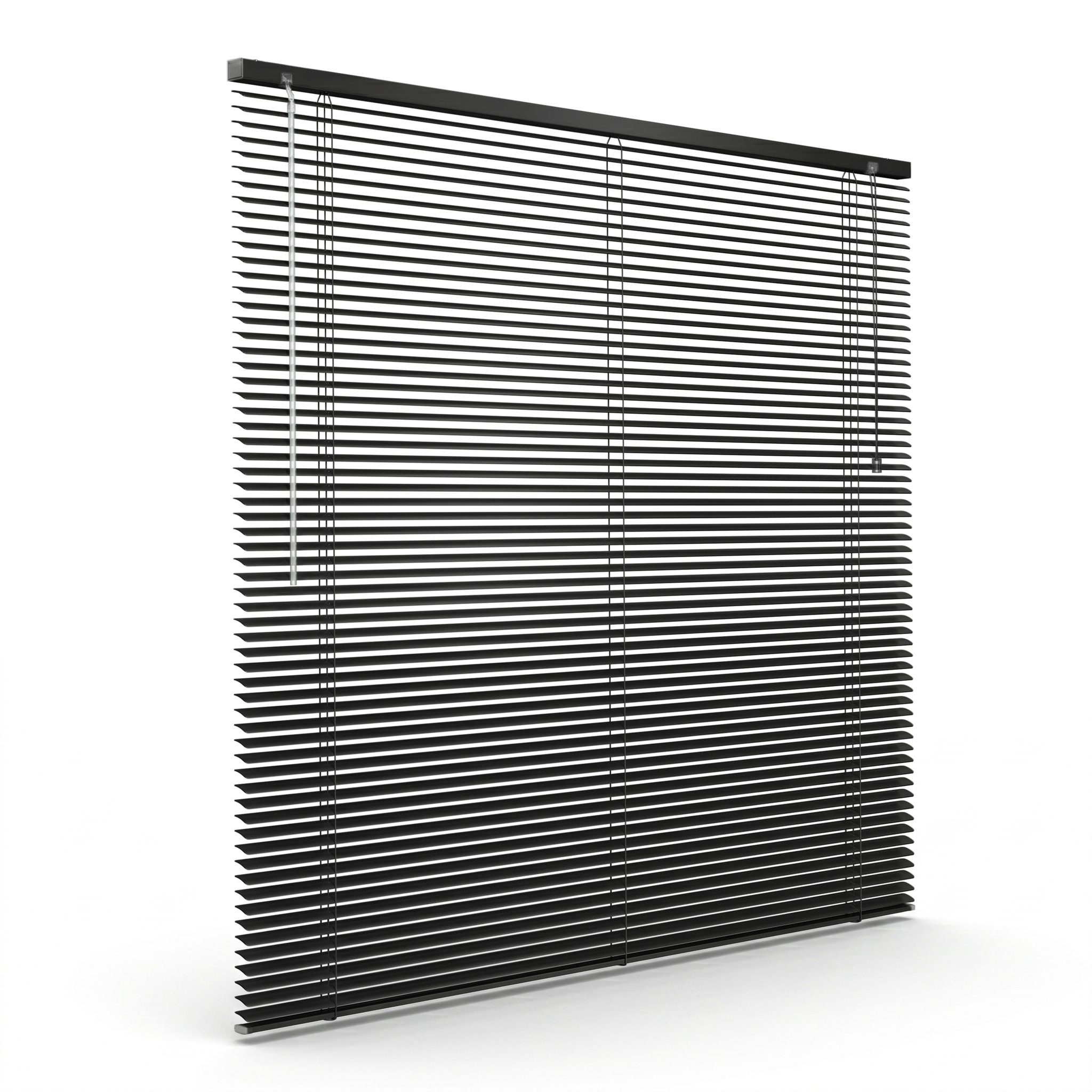 Victoria M. Jalousie Aluminium Jalousie, 40 x 130 cm, schwarz glänzend, mit Bohrenohne Bohren, freihängend, Sicht- Licht- und Blendschutz, inkl. Klemmclips