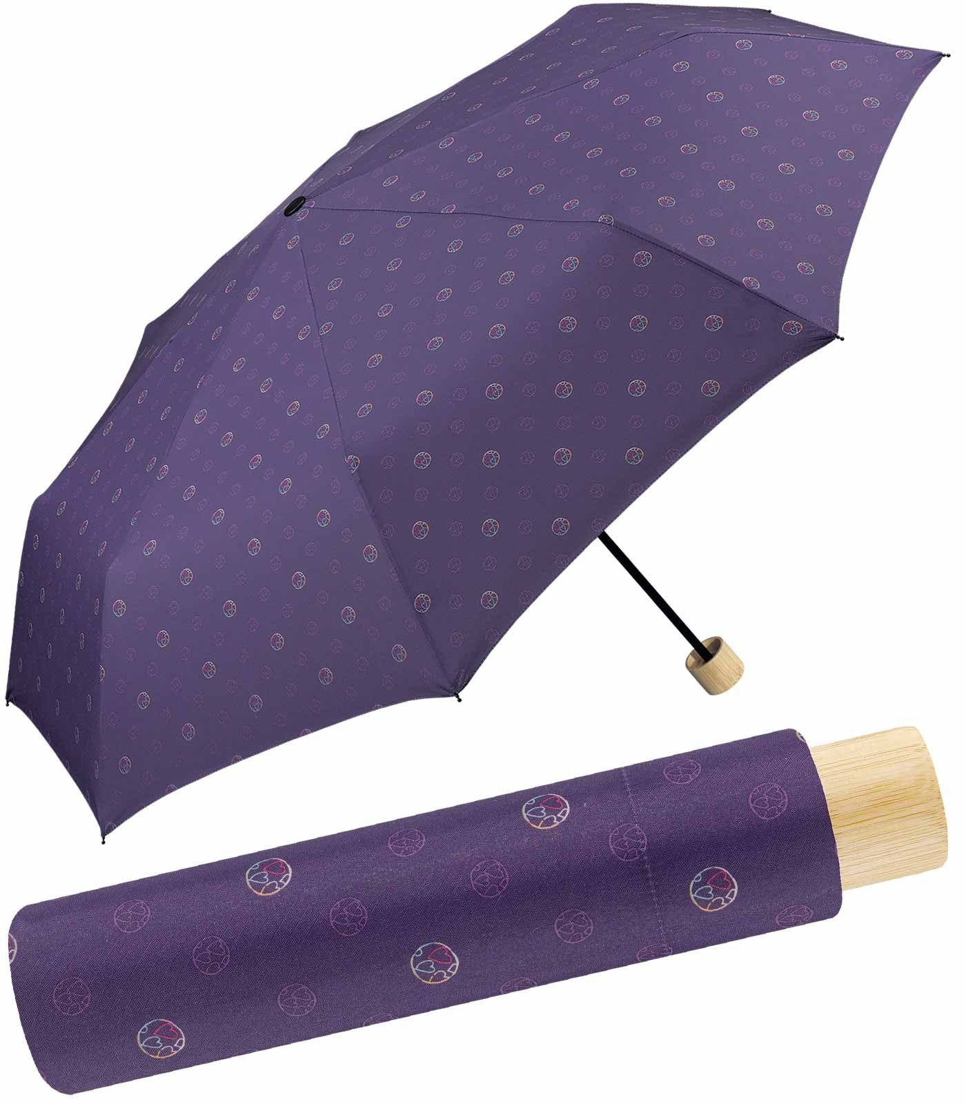 HAPPY RAIN Taschenregenschirm geschützt gut etwas für tun die nachhaltiger World Super-Mini-Schirm Earth Umwelt Allover