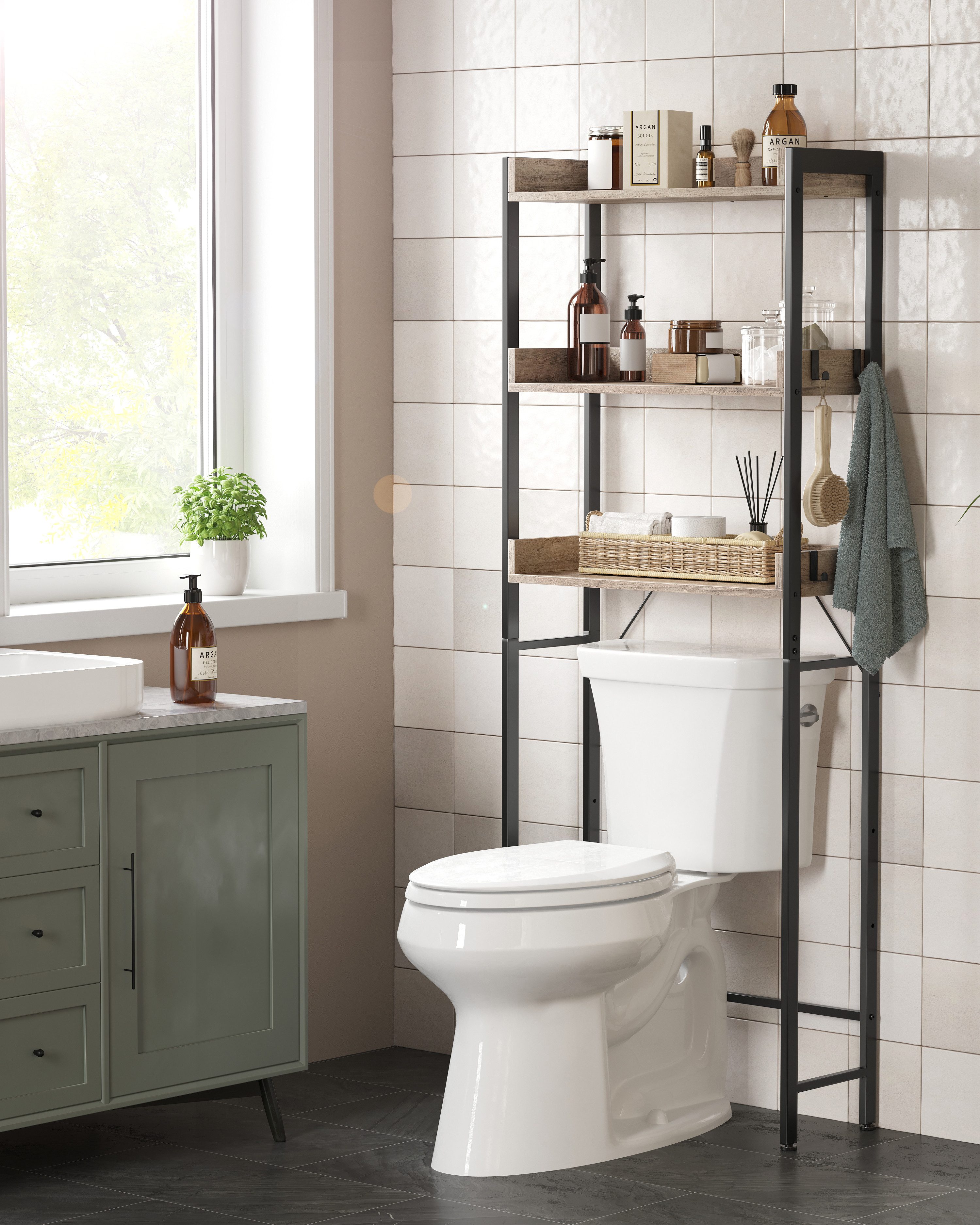 VASAGLE Badregal Toilettenregal, Waschmaschinenregal,Badezimmerregal, 3 off günstig online kaufen