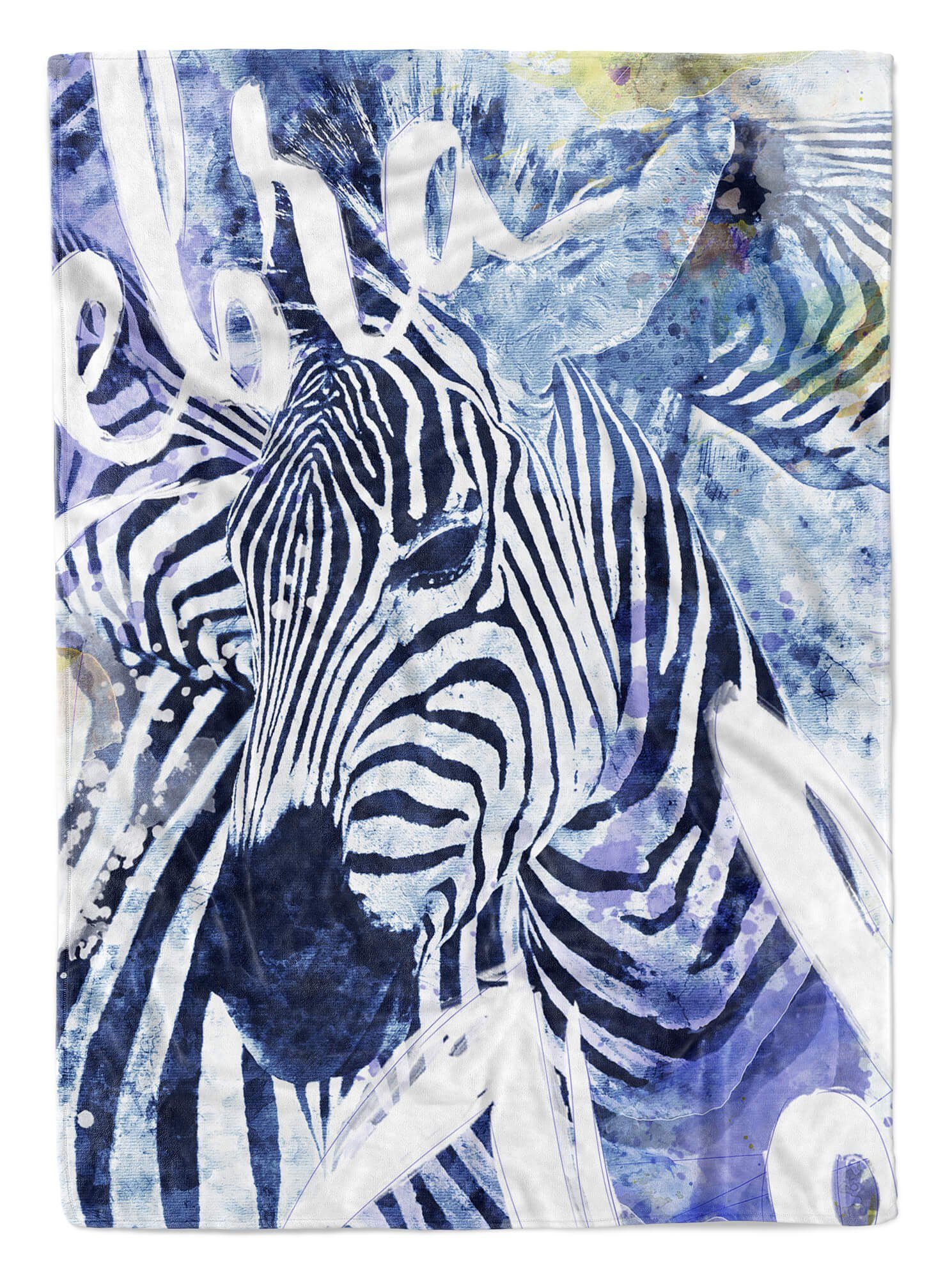 Sinus Art Handtücher Handtuch Strandhandtuch Saunatuch Kuscheldecke SplashArt Tier Serie Kunstvoll Zebra Motiv, Baumwolle-Polyester-Mix (1-St), Handtuch