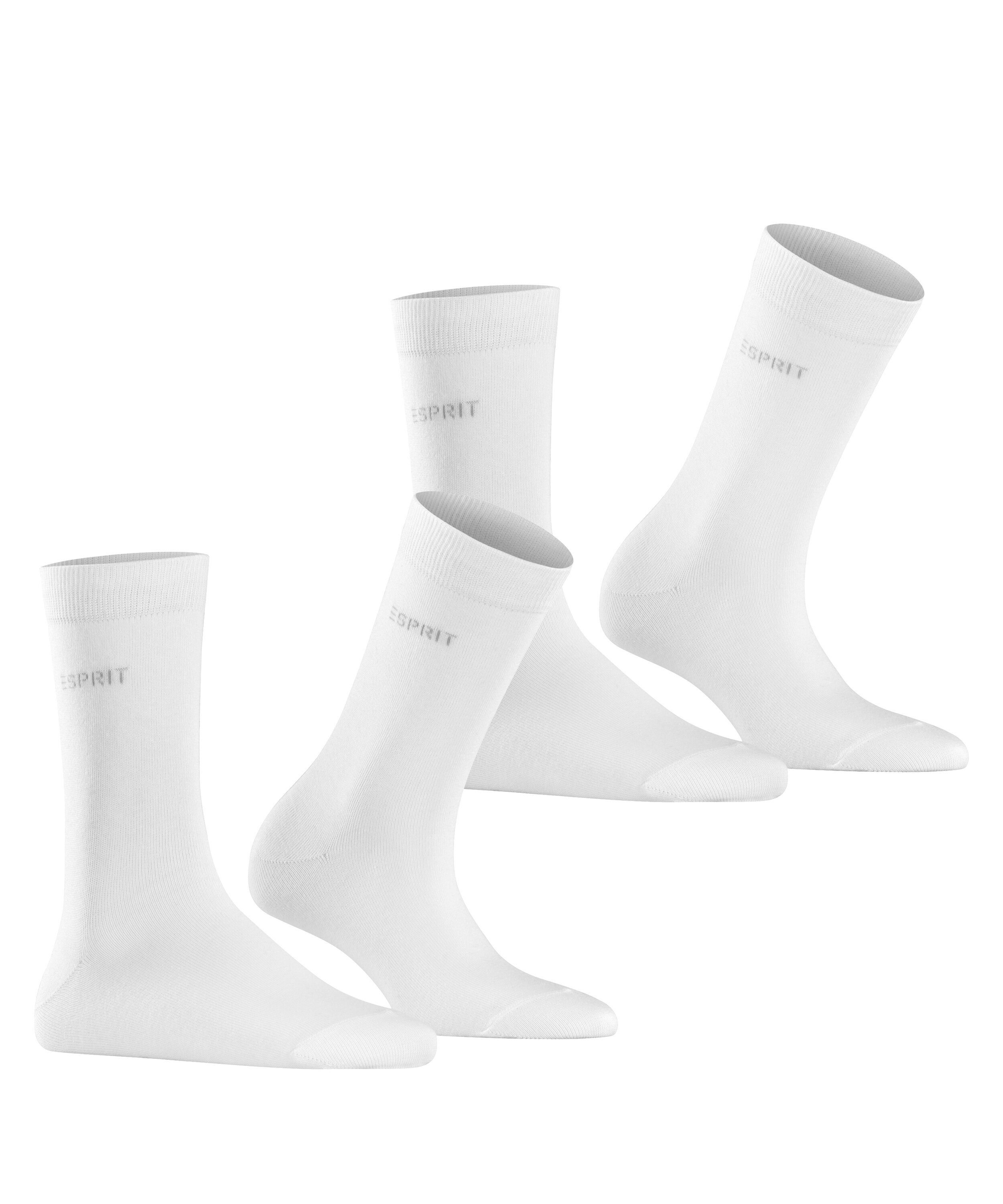 Esprit Socken Uni (2-Paar, 2er Pack) aus elastischem Material, atmungsaktiv