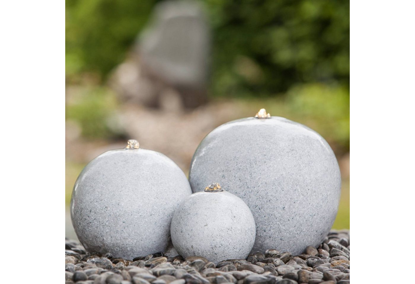 Thumbnail - Heissner Gartenbrunnen Heissner Gartenbrunnen Saphira LED grau, (Komplett-Set)