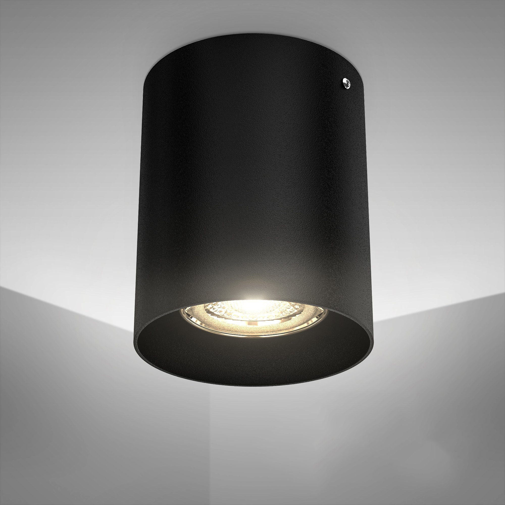 B.K.Licht Aufbauleuchte, ohne Aufbaulampe, Leuchtmittel, schwarz, Deckenlampe, GU10 metall, Strahler, Deckenspot