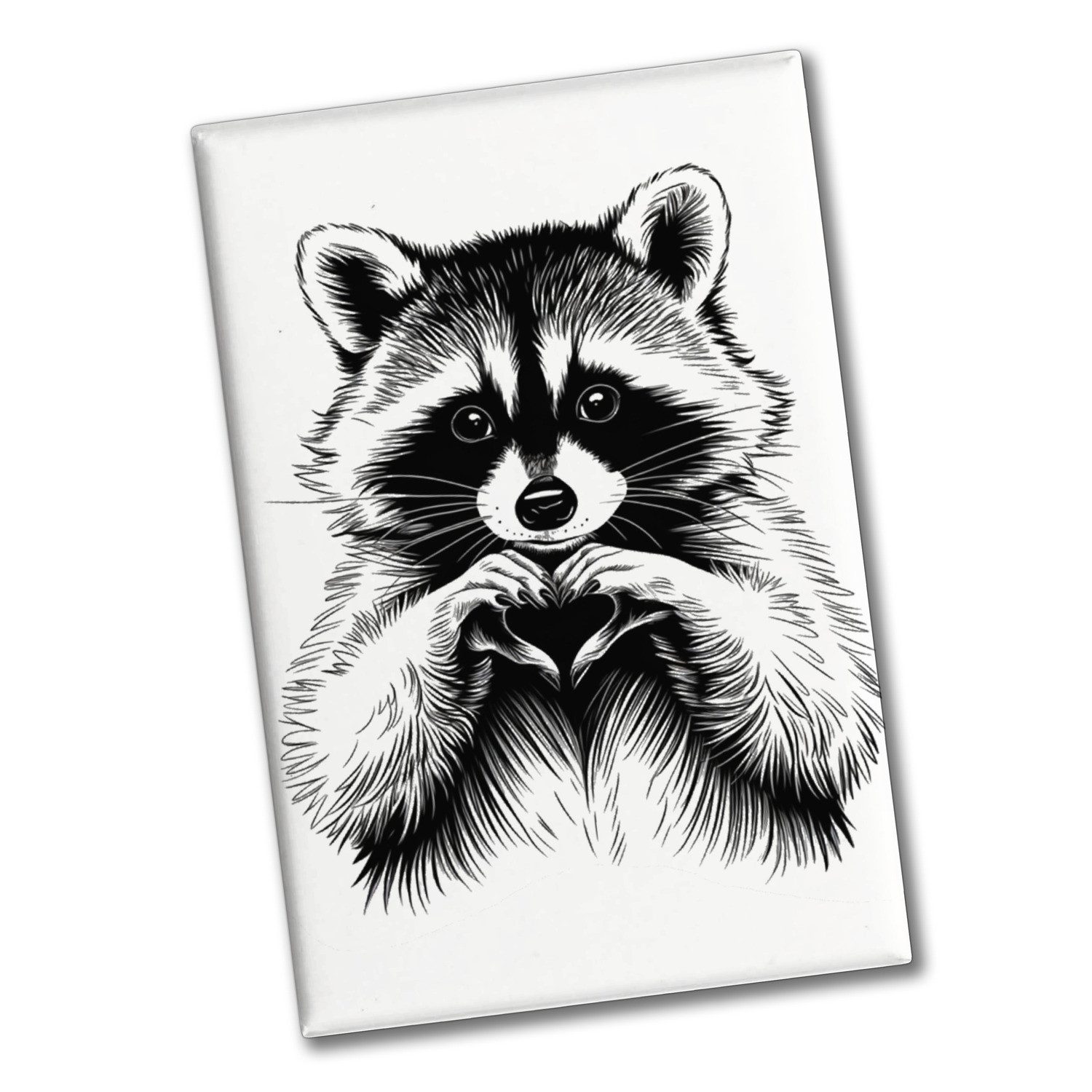 speecheese Magnet Waschbär zeigt Herz Souvenir Magnet für Tierliebhaber