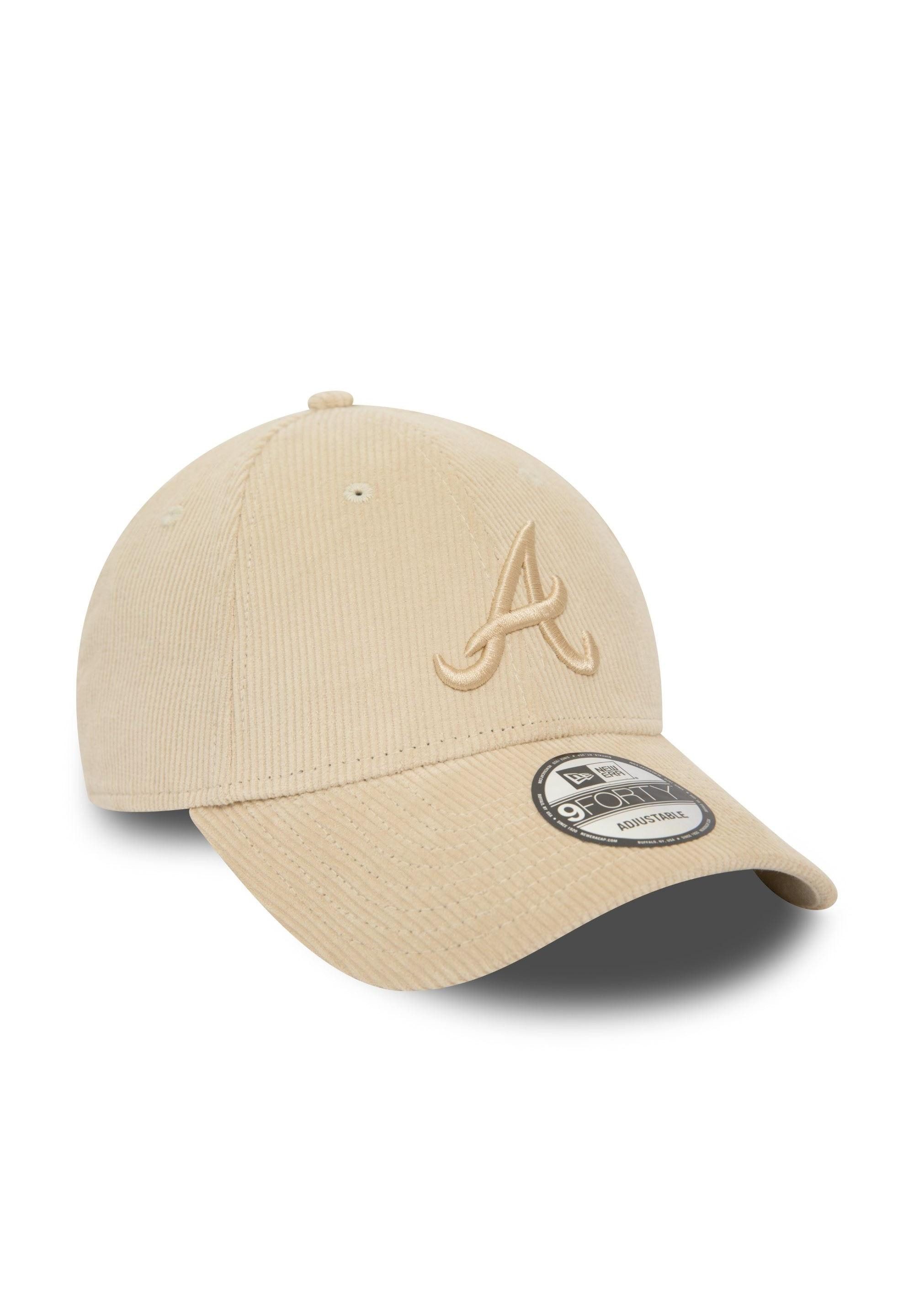 New Era Baseball Cap Atlanta Braves MLB Cord Hellbeige Verstellbare 9Forty Cap New Era (1-St)