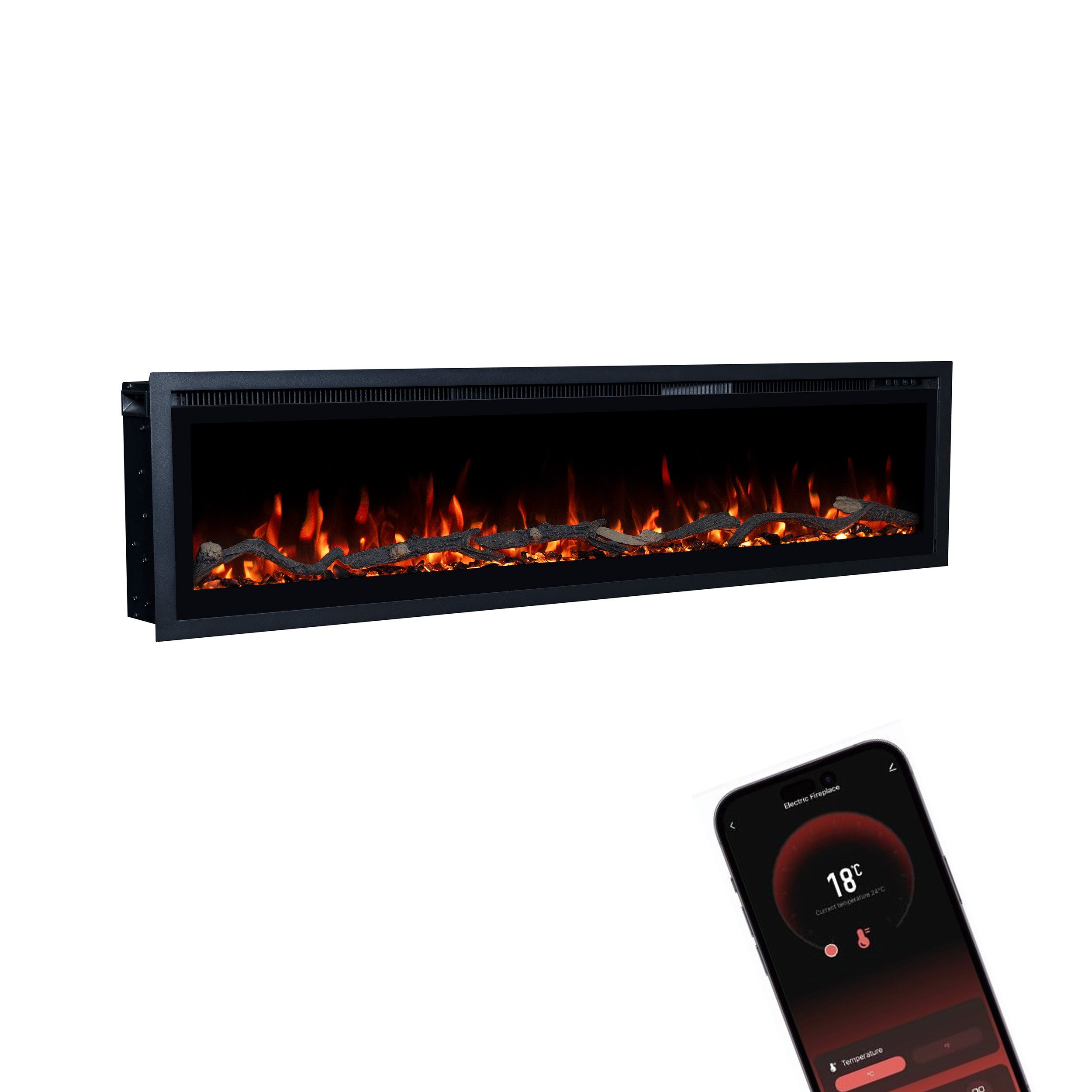 GLOW FIRE Elektrokamin GF Core Wandkamin mit 3D Feuer und Heizung (Thermost günstig online kaufen
