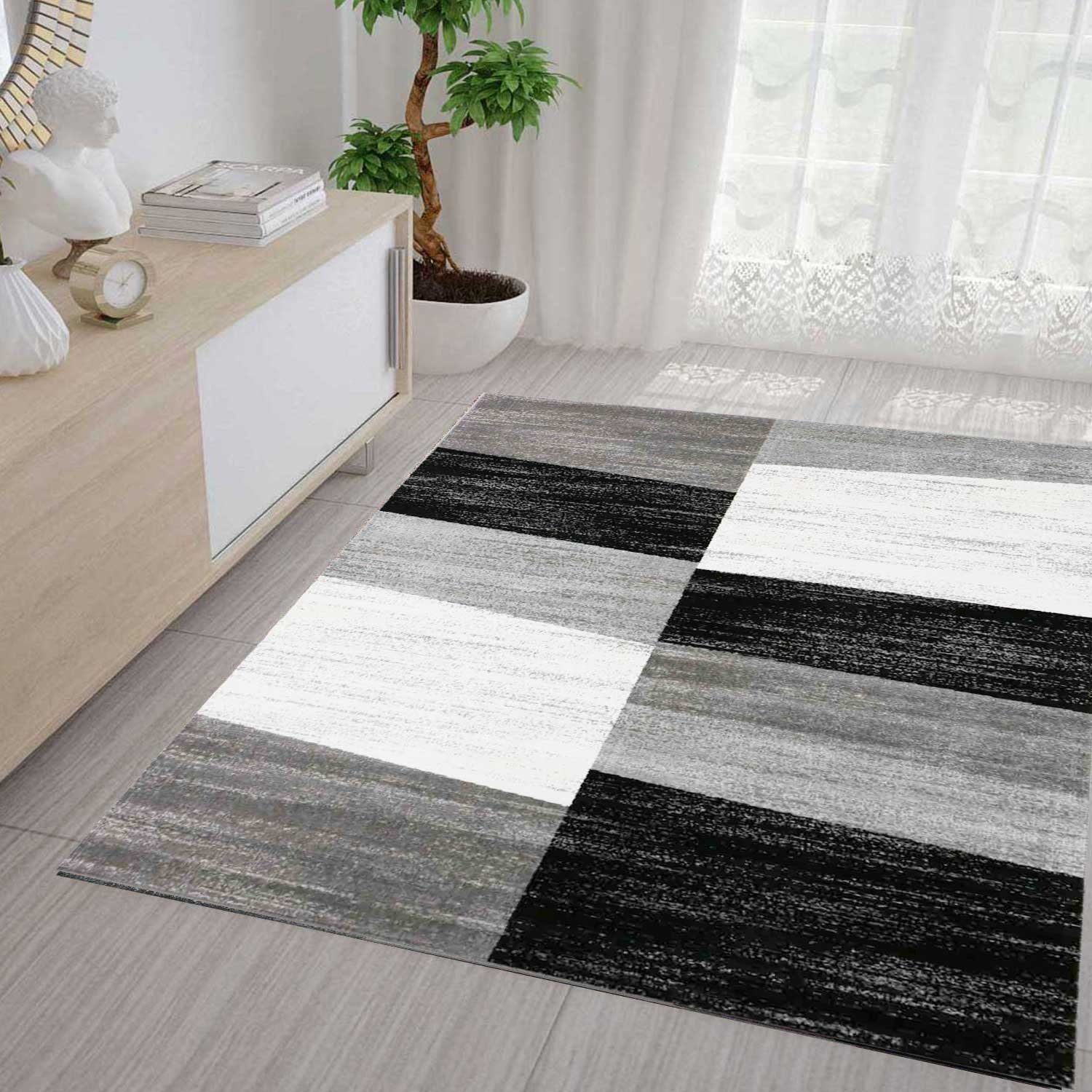 Vimoda Teppich Geometrisches Muster Meliert, Kariert, günstig online kaufen