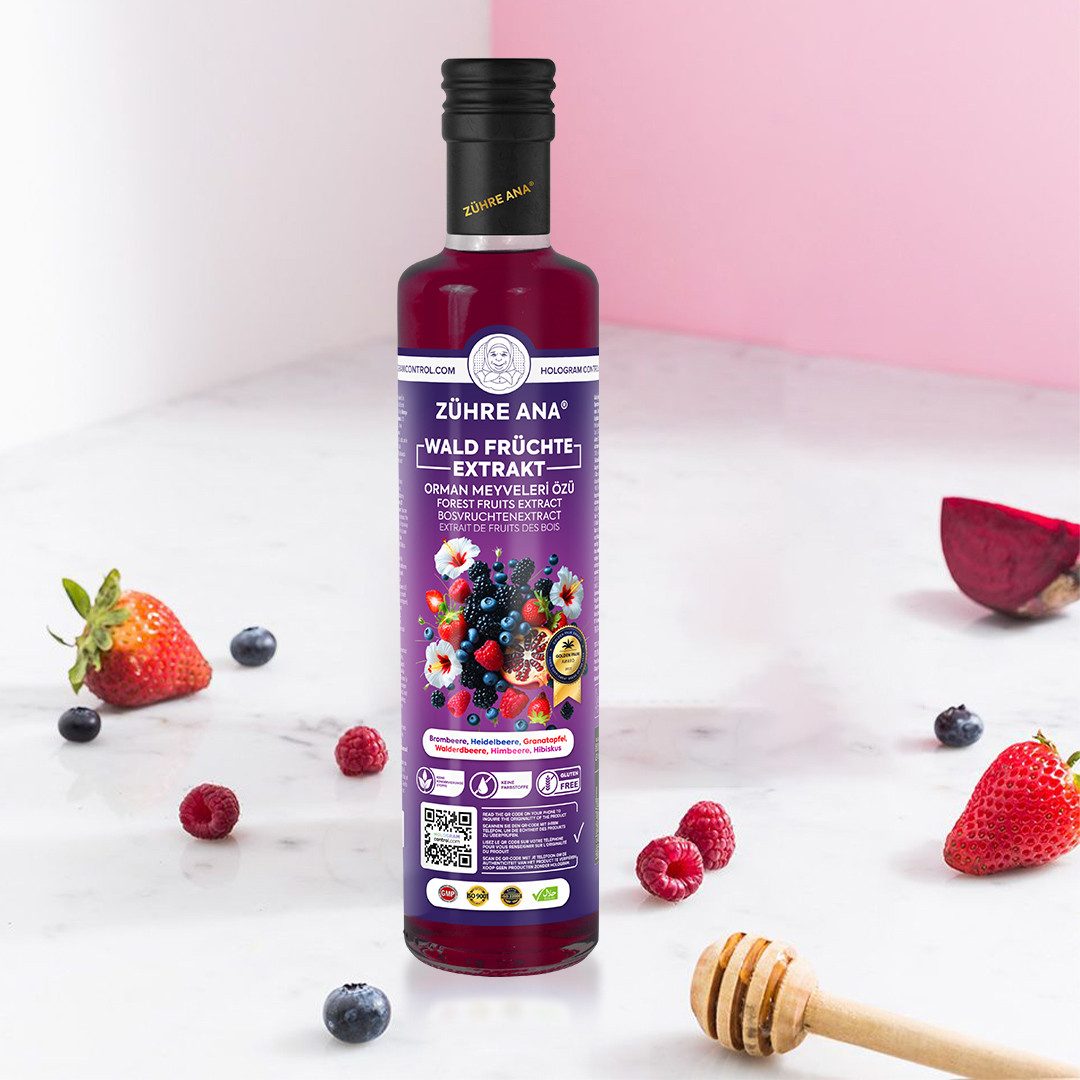 Zühre Ana® Sirup Wald Früchte Extrakt – Natürliche ohne Zusatzstoffe Vitamin, Natürliche Vielfalt ohne Zusatzstoffe,Mischungsverhältnis: 1+5