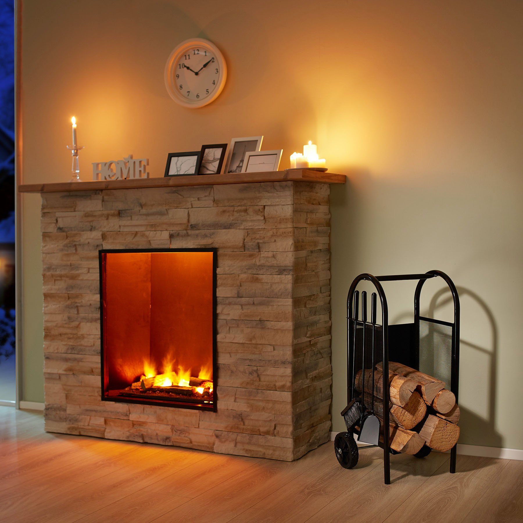 tectake Kaminholzregal Holzwagen, BxTxH:38,00x42,50x80,50 cm, aus günstig online kaufen