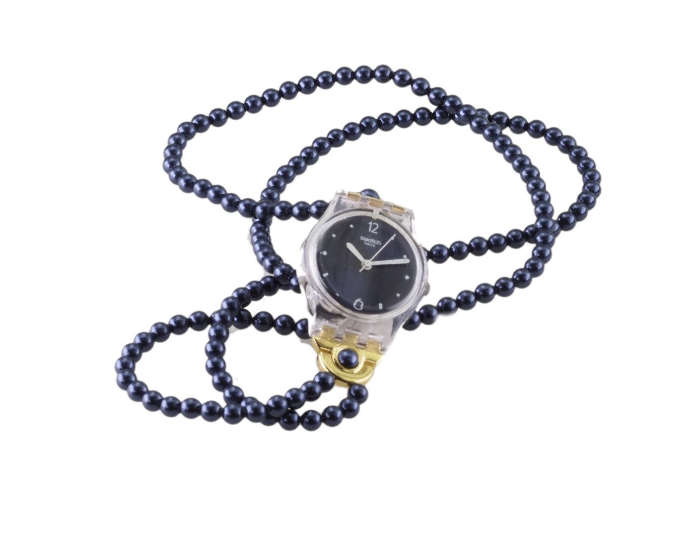 Swatch Quarzuhr Swatch Damen Quarz Uhr LK352 NIGHT PROHIBITION X124, (Weiß)