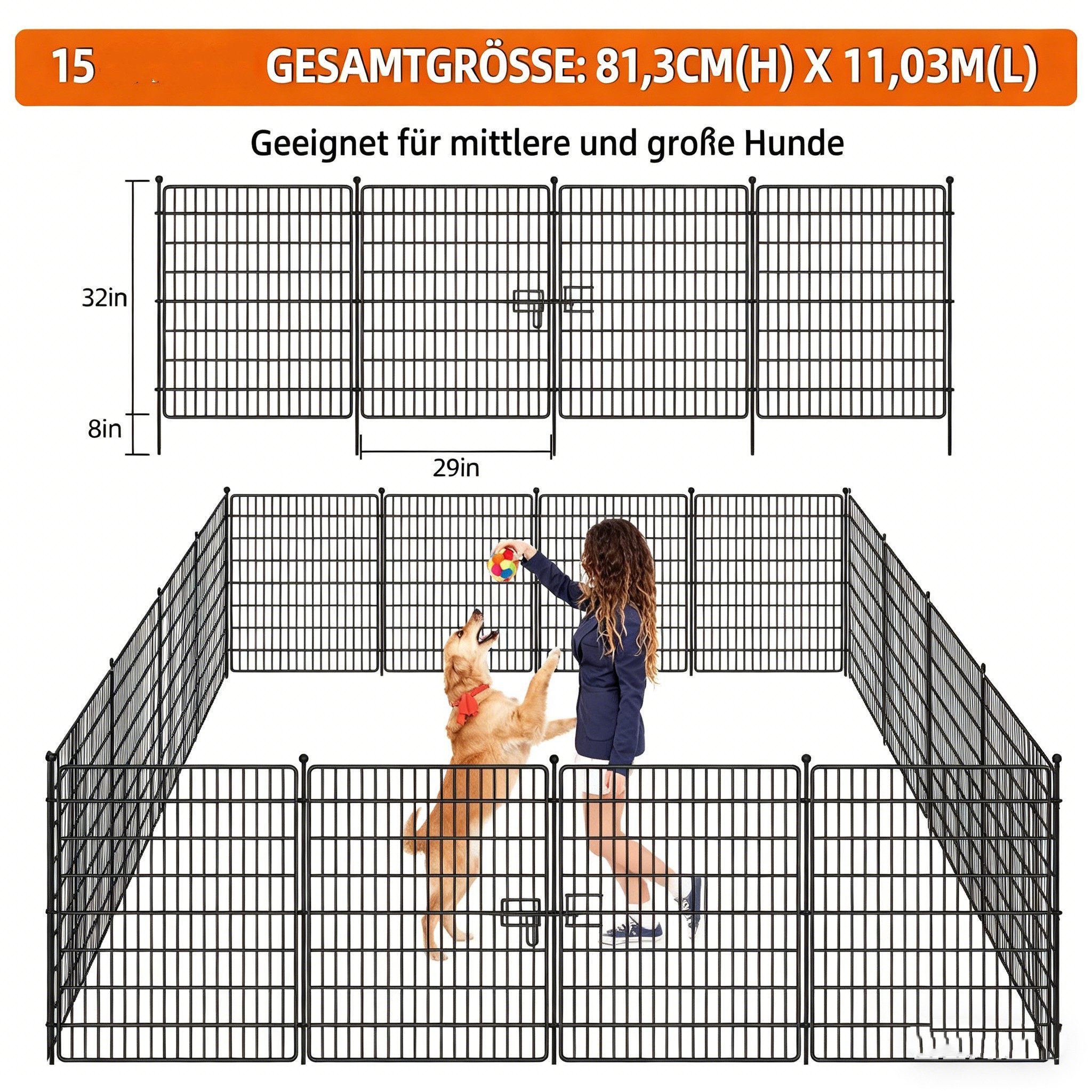 GarveeMore Gartenzaun Dekorative Metall Garten Zaun, Barriere Zaun, Garten Grenze Zaun – Bild 2 von 5