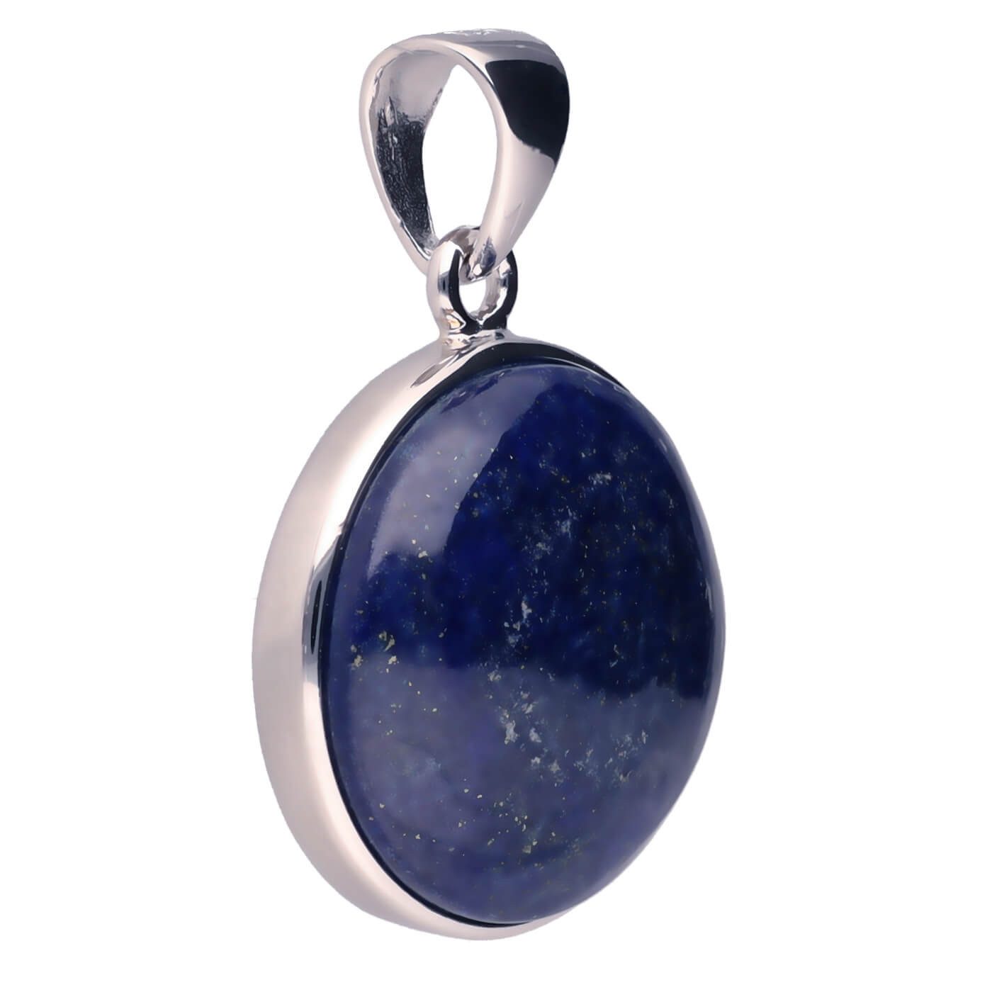 Schmuck Krone Kettenanhänger Anhänger Lapis-Lazuli blau & 925 Silber, rund, günstig online kaufen