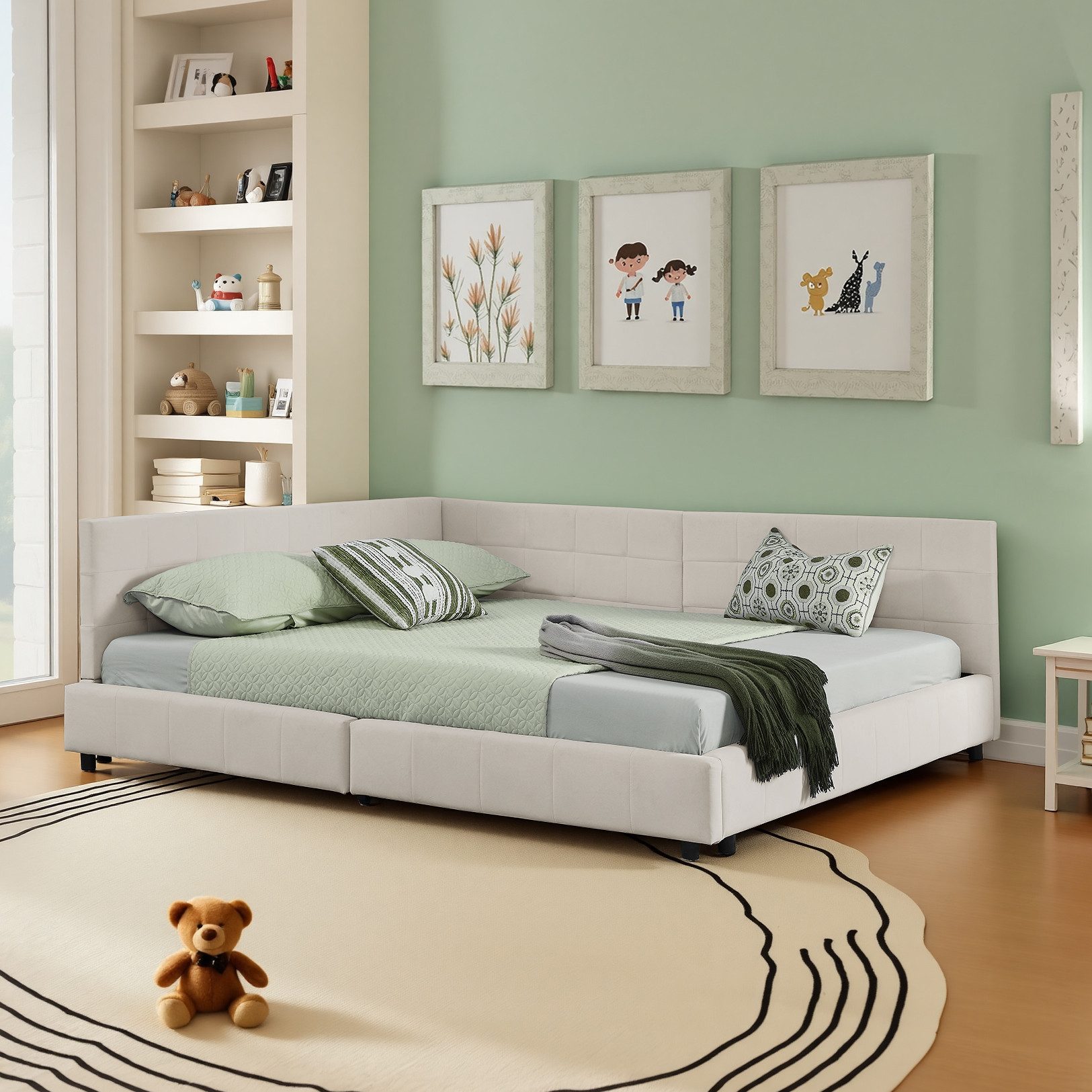 HAUSS SPOLE Schlafsofa 160×200 Polsterbett ohne Matratze Jugendbett mit hoher Rückenlehne