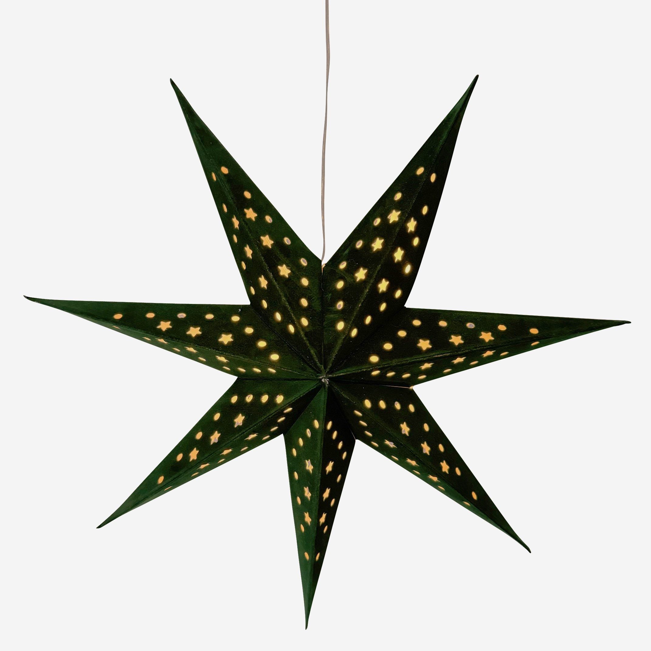 Online-Fuchs Dekostern Weihnachtsstern mit LED beleuchtet zum Aufhängen im Fenster, 6-Stunden Timerfunktion - Weihnachtsdeko Leuchtstern mit Batterie