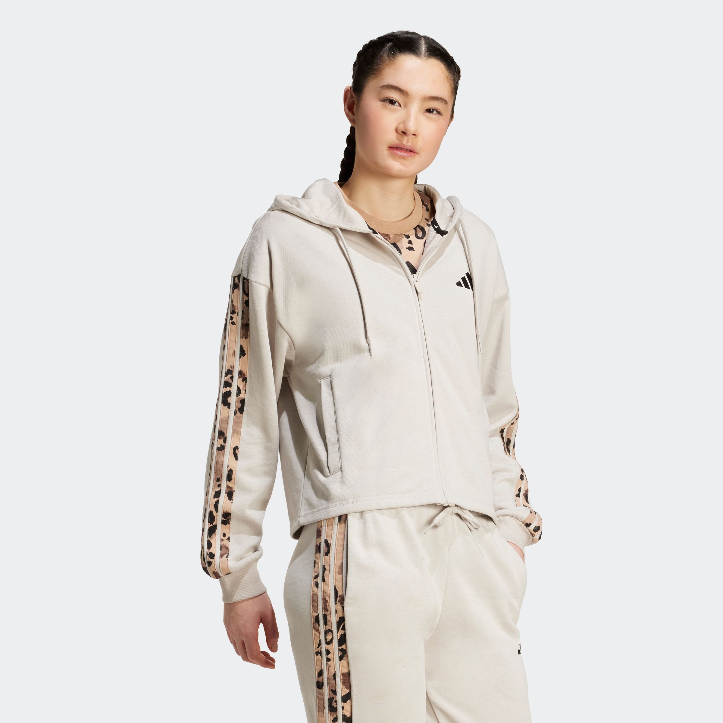 adidas Sportswear Kapuzensweatshirt W AOP FT FZ mit Kordelverschluss an der günstig online kaufen