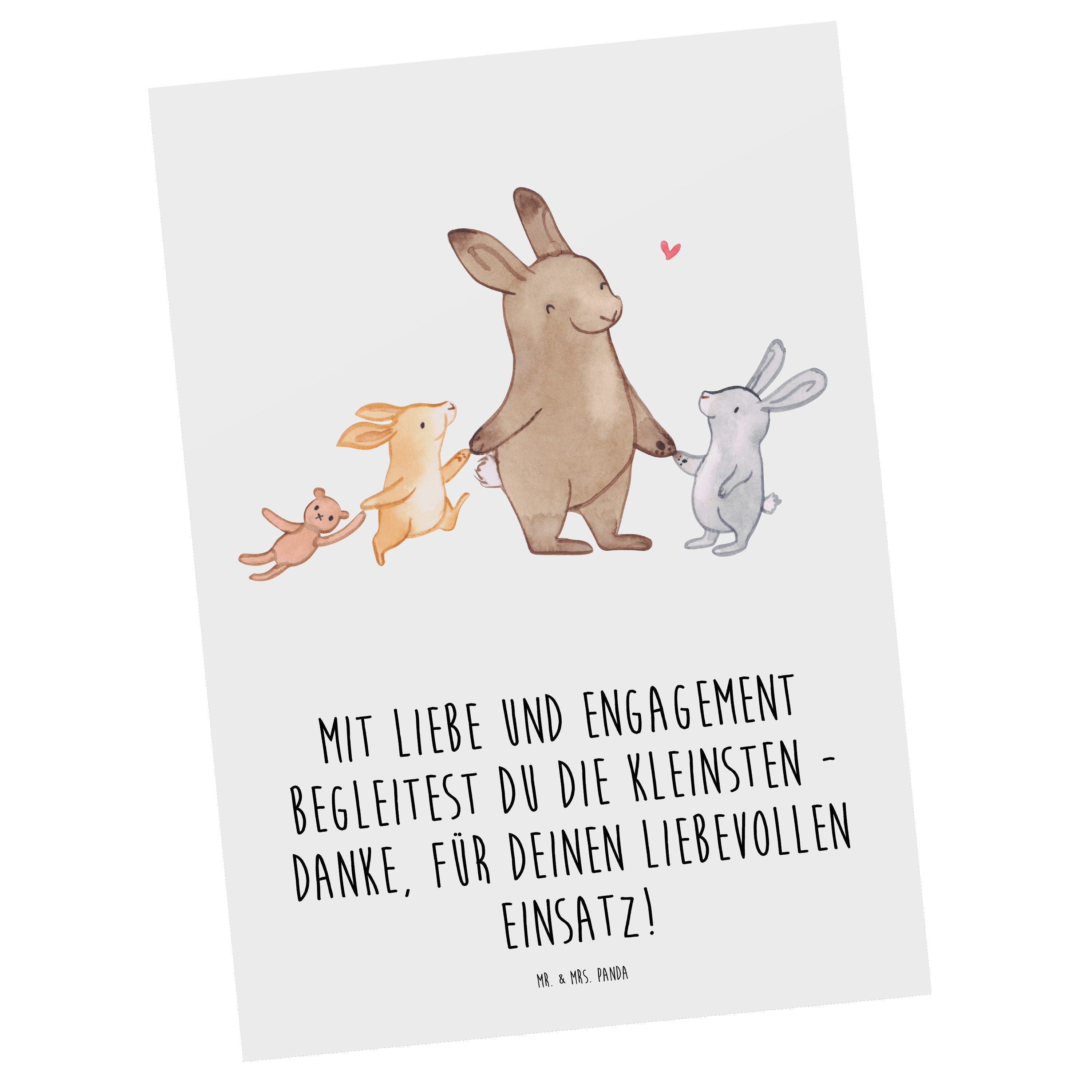 Mr. & Mrs. Panda Postkarte Liebevolle Erzieher, Postkarte, Weiß, Begleitung, Postkarten, Kinder, Ansichtskarten Erzieherin Aufmerksamkeit
