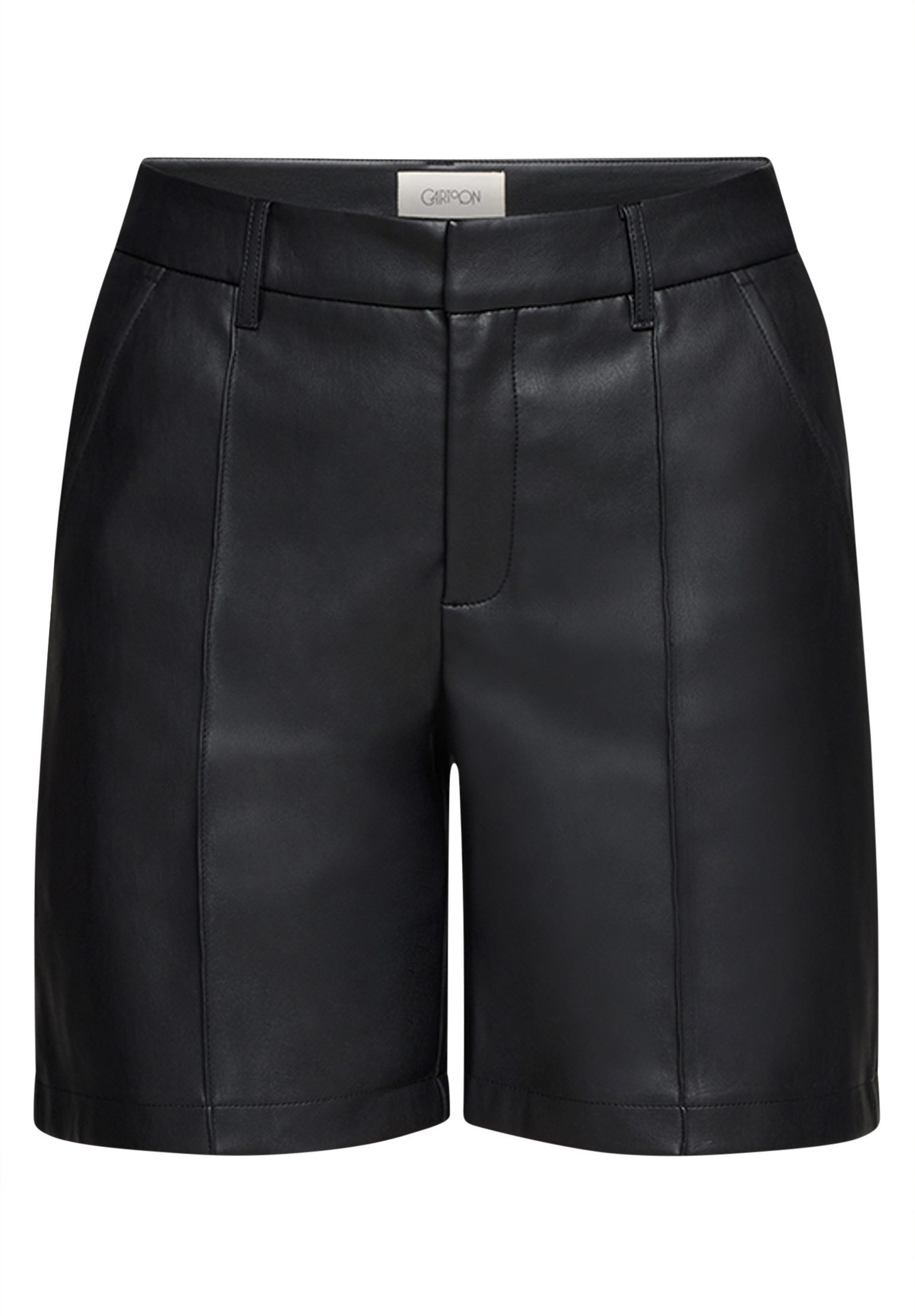 Cartoon Shorts Damen Kunstleder-Shorts mit Biesen günstig online kaufen