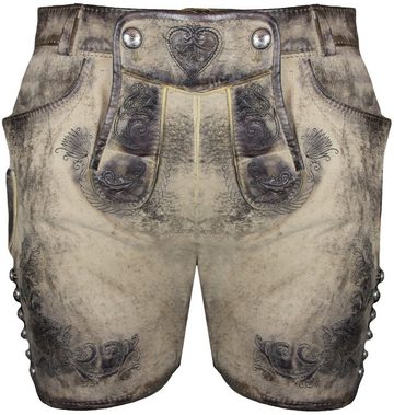 Maddox Trachtenlederhose "Griessee" - Kurze Damen Lederhose Shorts - Hellbraun