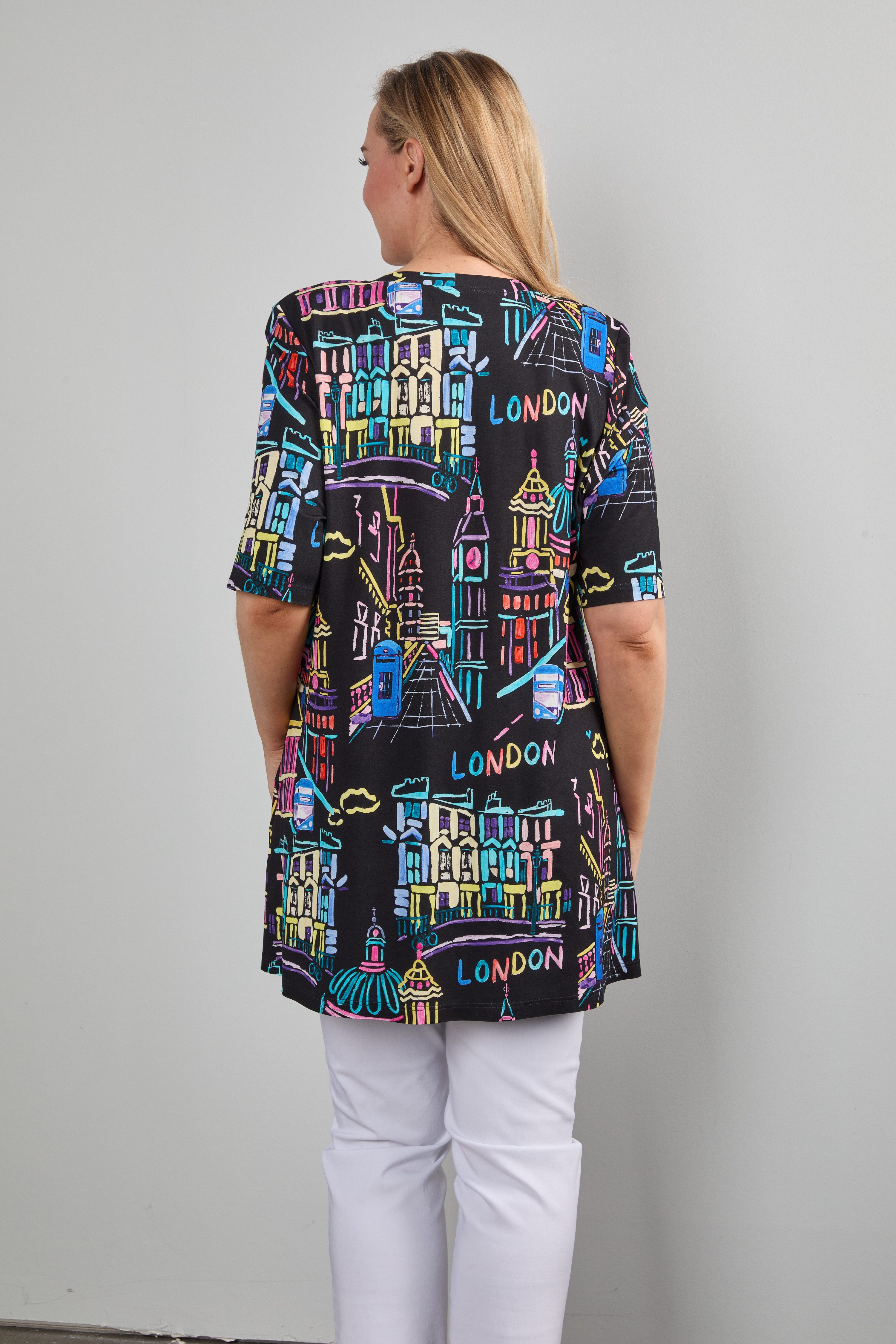 Mona Lisa Longshirt Große Größen - Colourful Sommershirt mit besonders ausdrucksstarken Print