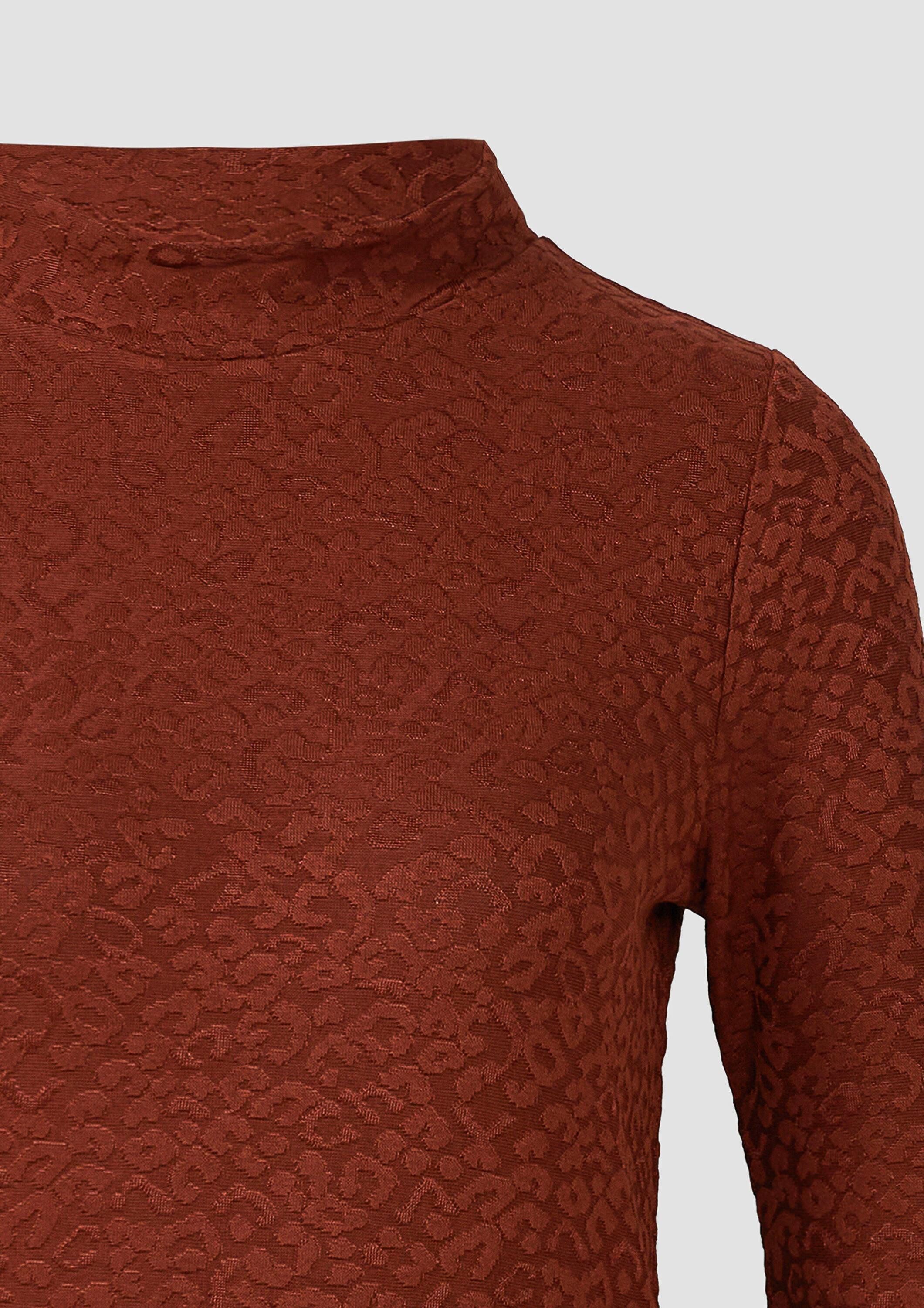 s.Oliver Langarmshirt T-Shirt Leicht glänzendes Jacquard-Shirt