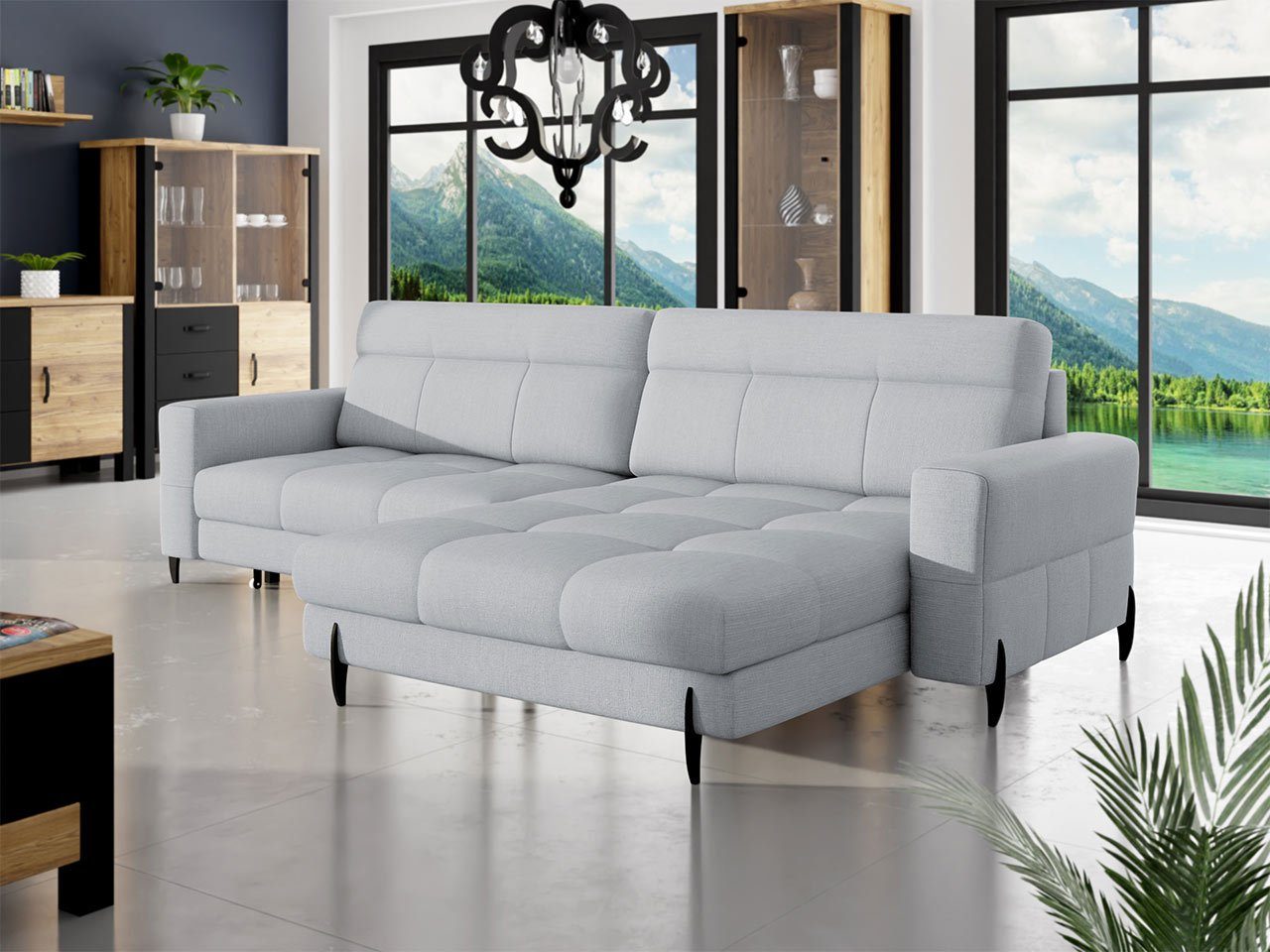 Luis L-Form Ecksofa, und MIRJAN24 70 Sitzer Ecksofa Schlaffunktion Bettkasten, mane 5 universell, mit Jersey, Sofa