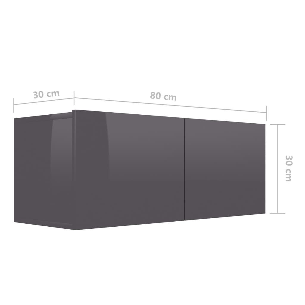 TV-Schrank-Set 6-tlg. Hochglanz-Grau TV-Schrank Holzwerkstoff vidaXL (1-St)