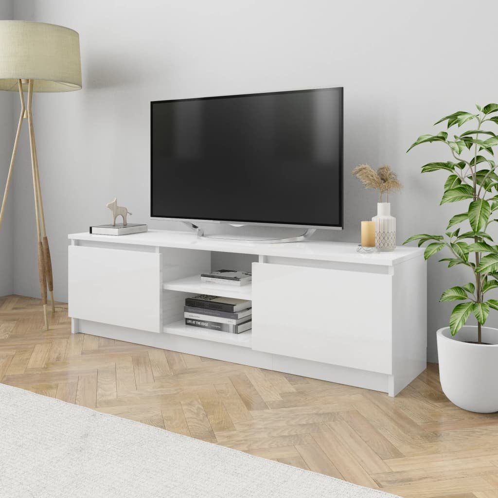 TV-Schrank furnicato Hochglanz-Weiß 120×30×35,5 cm Holzwerkstoff
