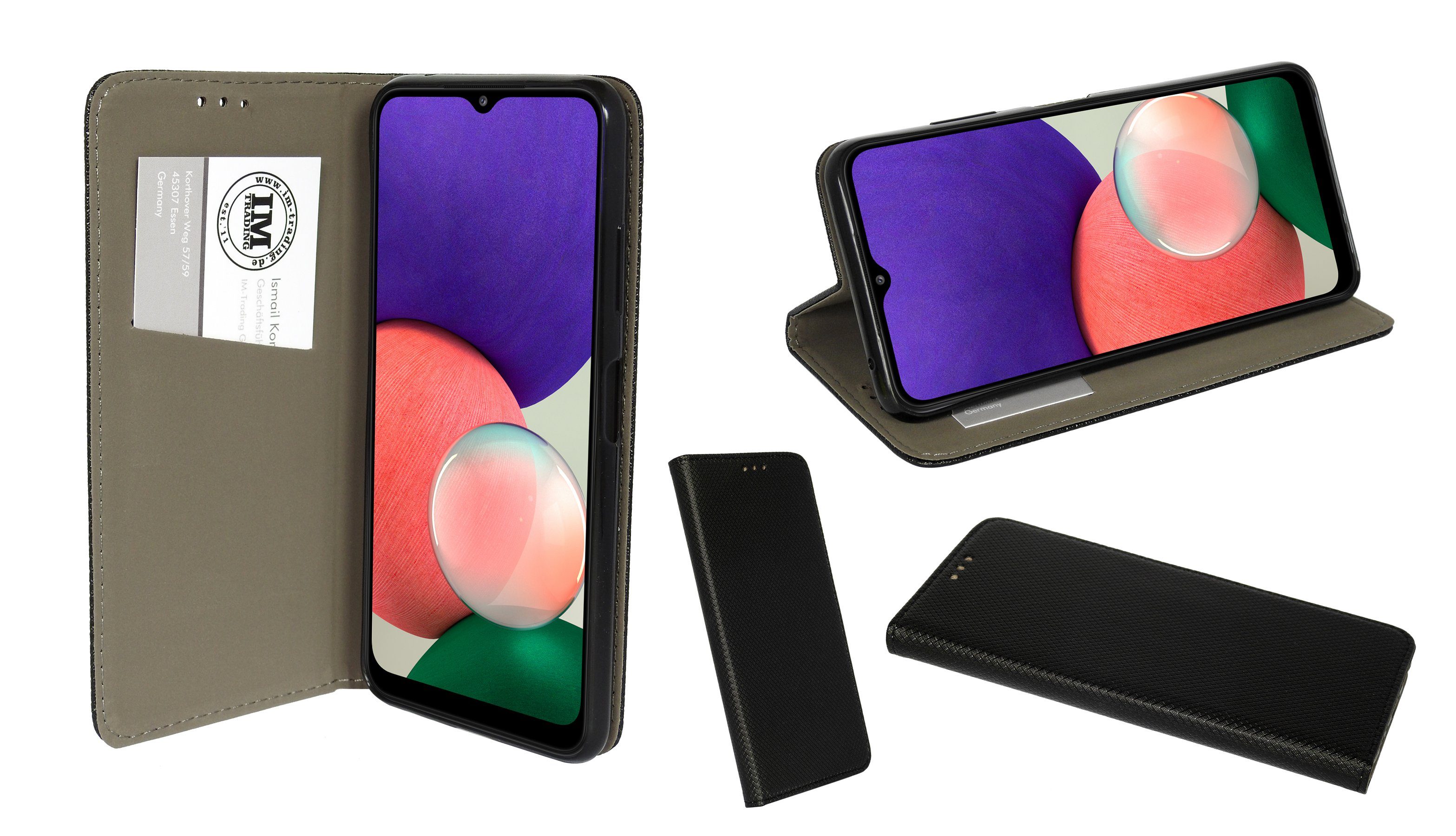 cofi1453 Smartphone-Hülle Buch Tasche "Smart" für SAMSUNG GALAXY A23 Handy Hülle Schwarz