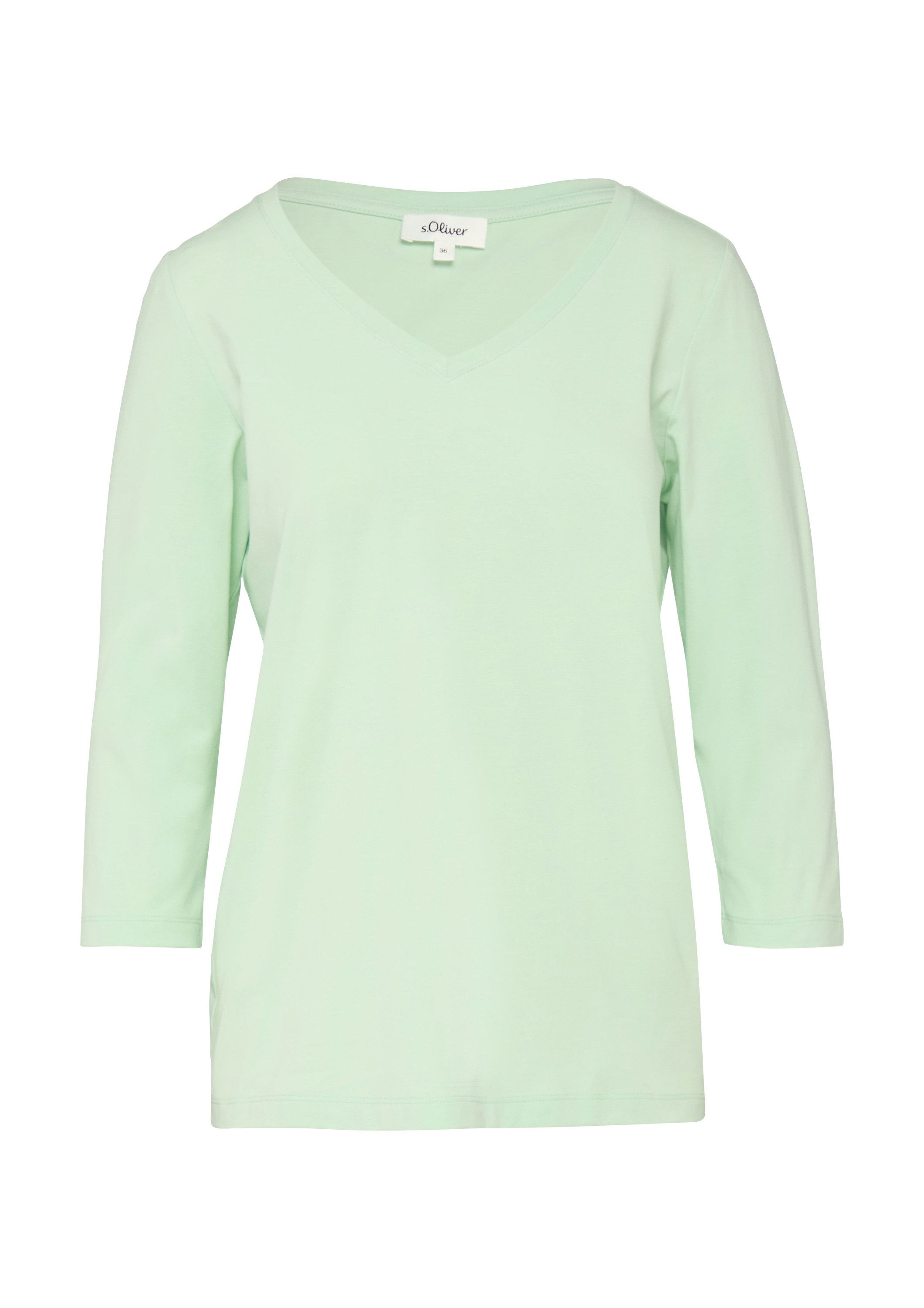 s.Oliver 3/4-Arm-Shirt T-Shirt Jerseyshirt mit V-Ausschnitt und 3/4-Ärmeln günstig online kaufen