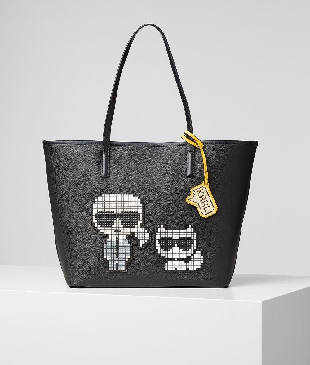 KARL LAGERFELD Shopper »Pixel Karl & Choupette Tote Bag Shopper black«