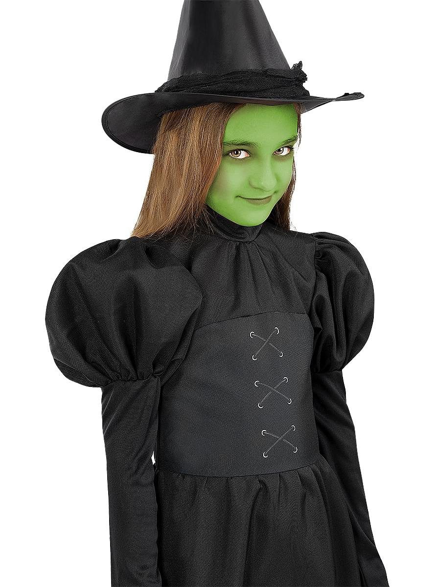 Funidelia Hexen-Kostüm Der Zauberer von Oz – Böse Hexe des Westens Kostüm, Wicked: Bodenlanges Kleid und spitzer Hexenhut