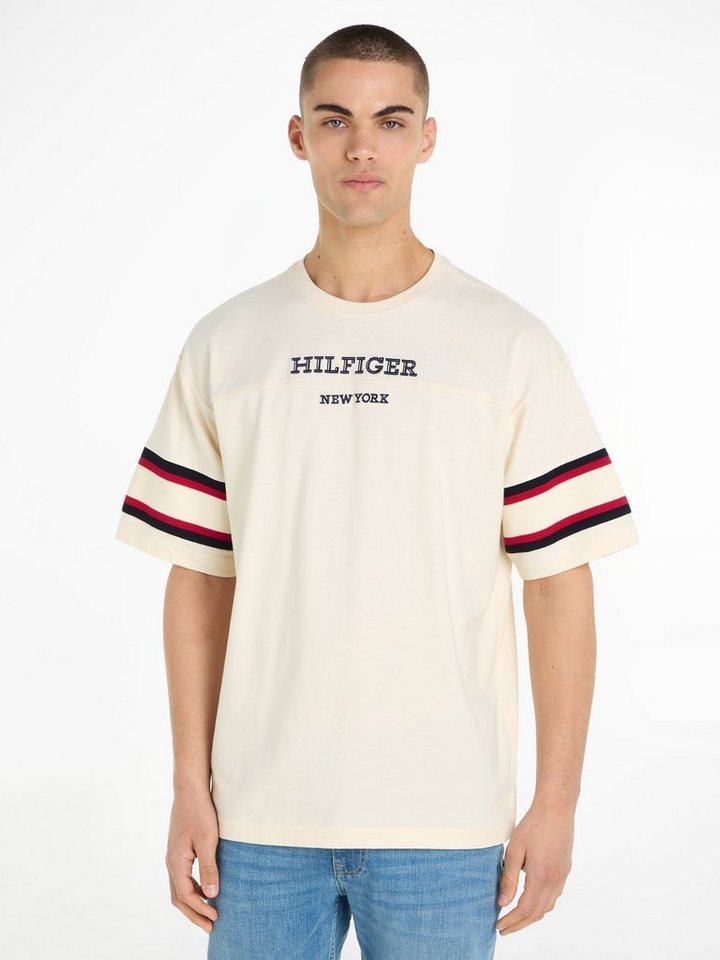 Tommy Hilfiger T-Shirt MONOTYPE SLEEVE COLOURBLOCK TEE mit Druck