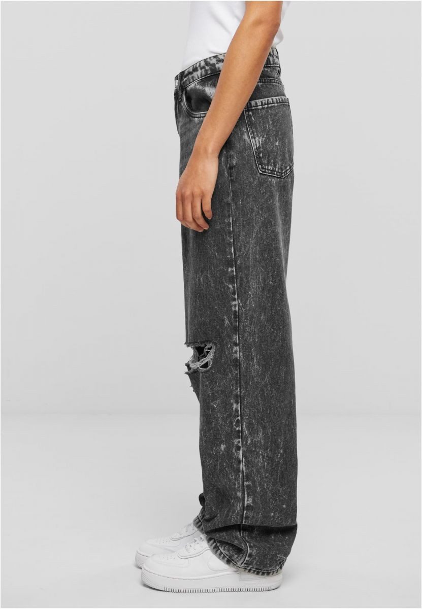 URBAN CLASSICS Funktionshose Ladies Distressed 90's Wide Leg Denim Pants Da günstig online kaufen