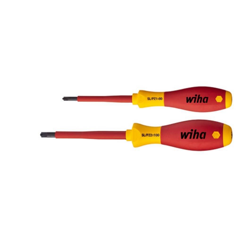 Wiha Schraubendreher Schraubendreher Set SoftFinish® electric PlusMinus/Pozidriv 32282, Mehrkomponentengriff