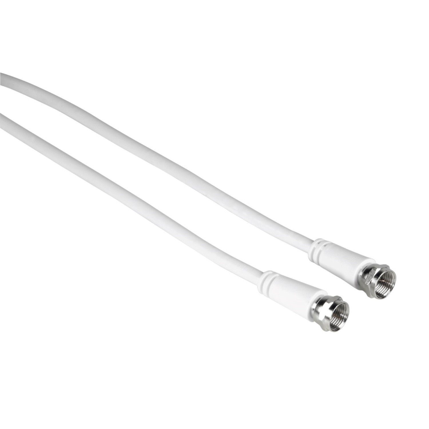 Hama 10m Sat-Kabel Antennen-Kabel F-Stecker Weiß Video-Kabel, F-Stecker, Kein (1000 cm), 10m lang für HD TV 4K UHD HD+ Koax-Kabel Koaxial-Kabel
