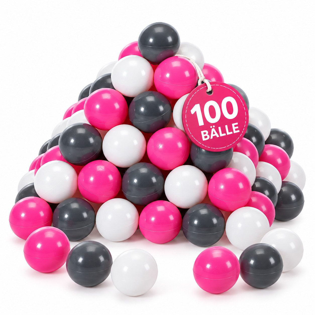 Textiel Trade B.V. Spielball Ballset 100 Stück Kinder Mehrfarbig Ball Spielzeug Indoor Outdoor (Set, 100-St)