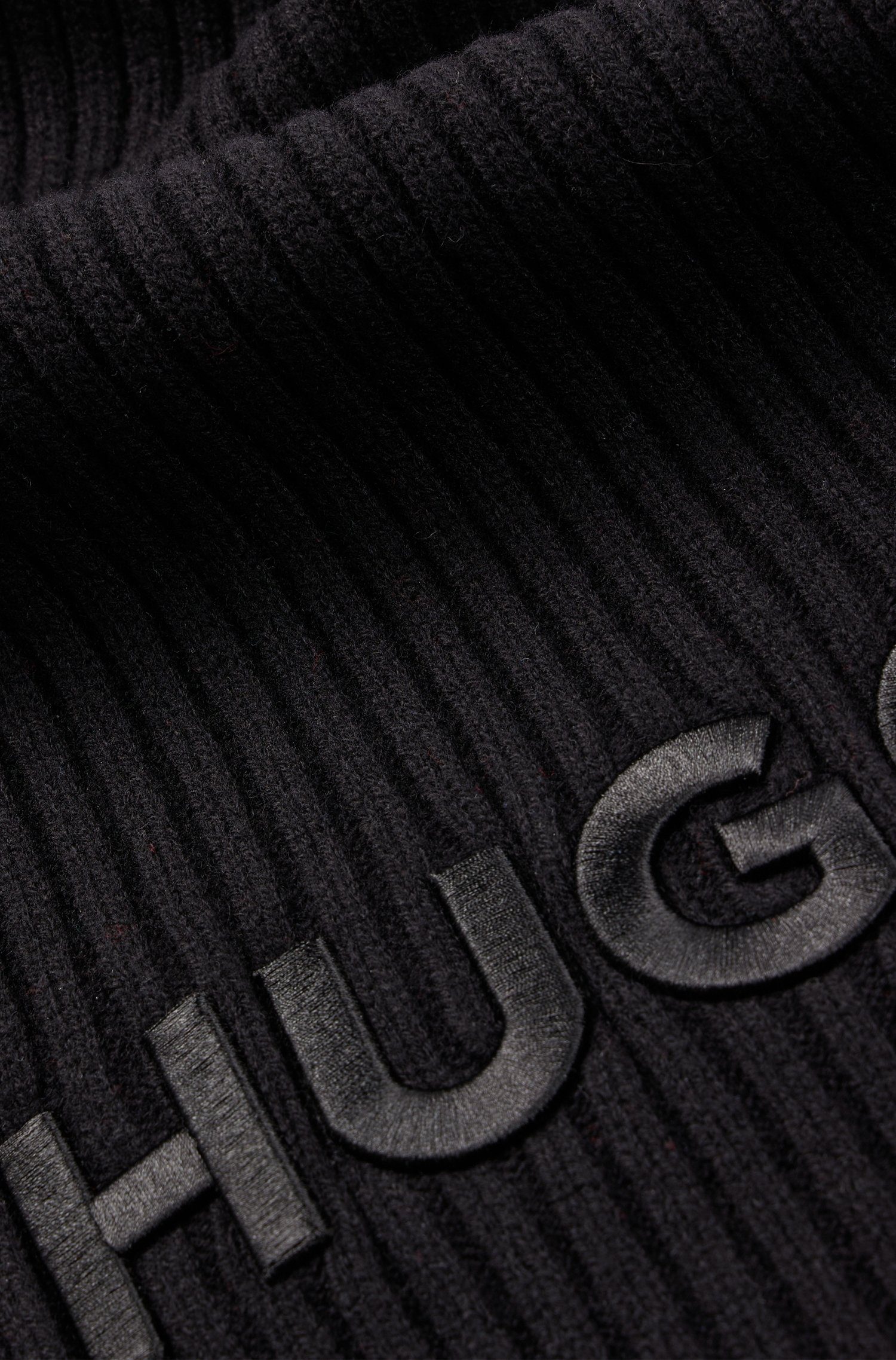 Zunio-1, Schal mit HUGO HUGO-Logoschriftzug Black